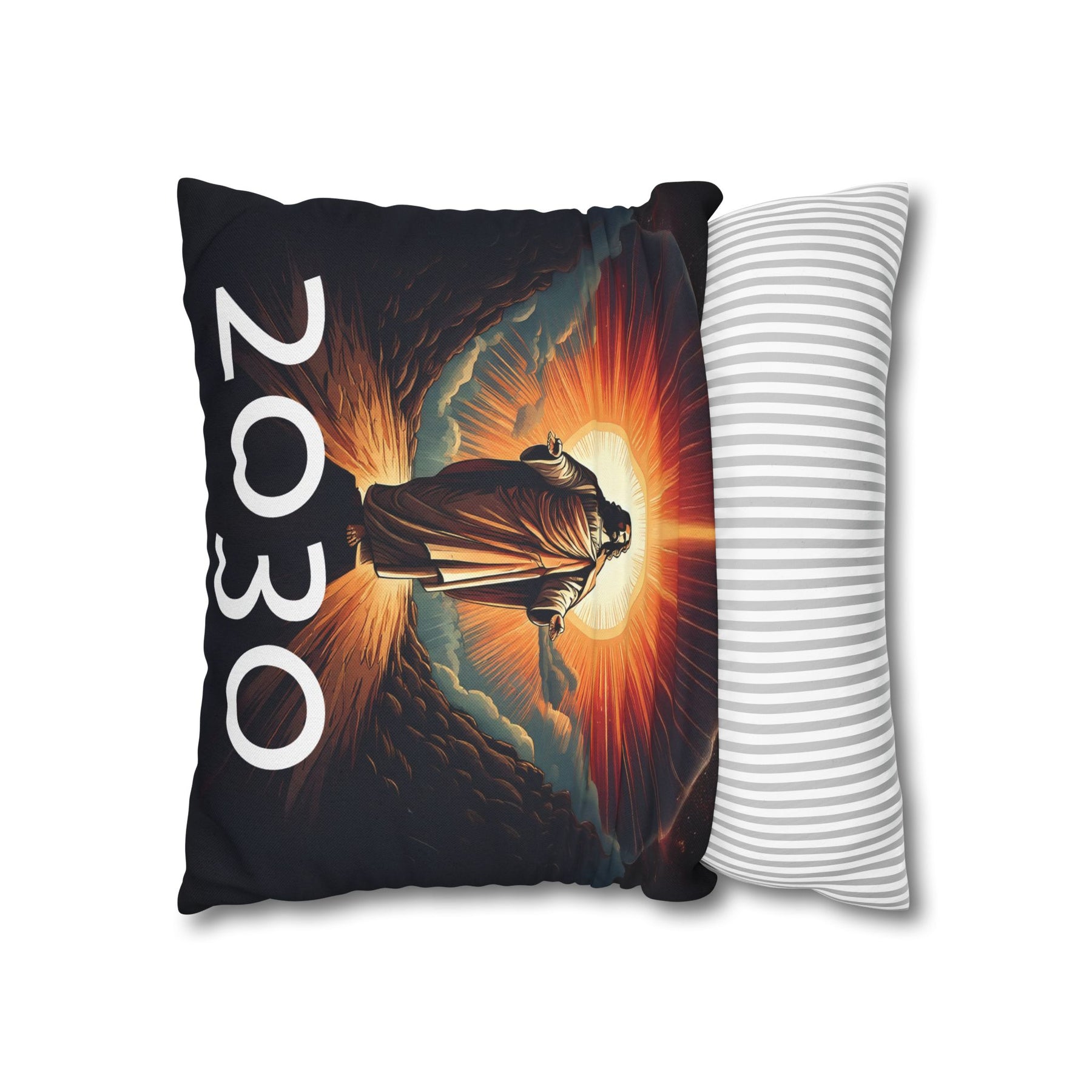 Inspirational Jesus Square Pillowcase - Faith and Comfort Decor