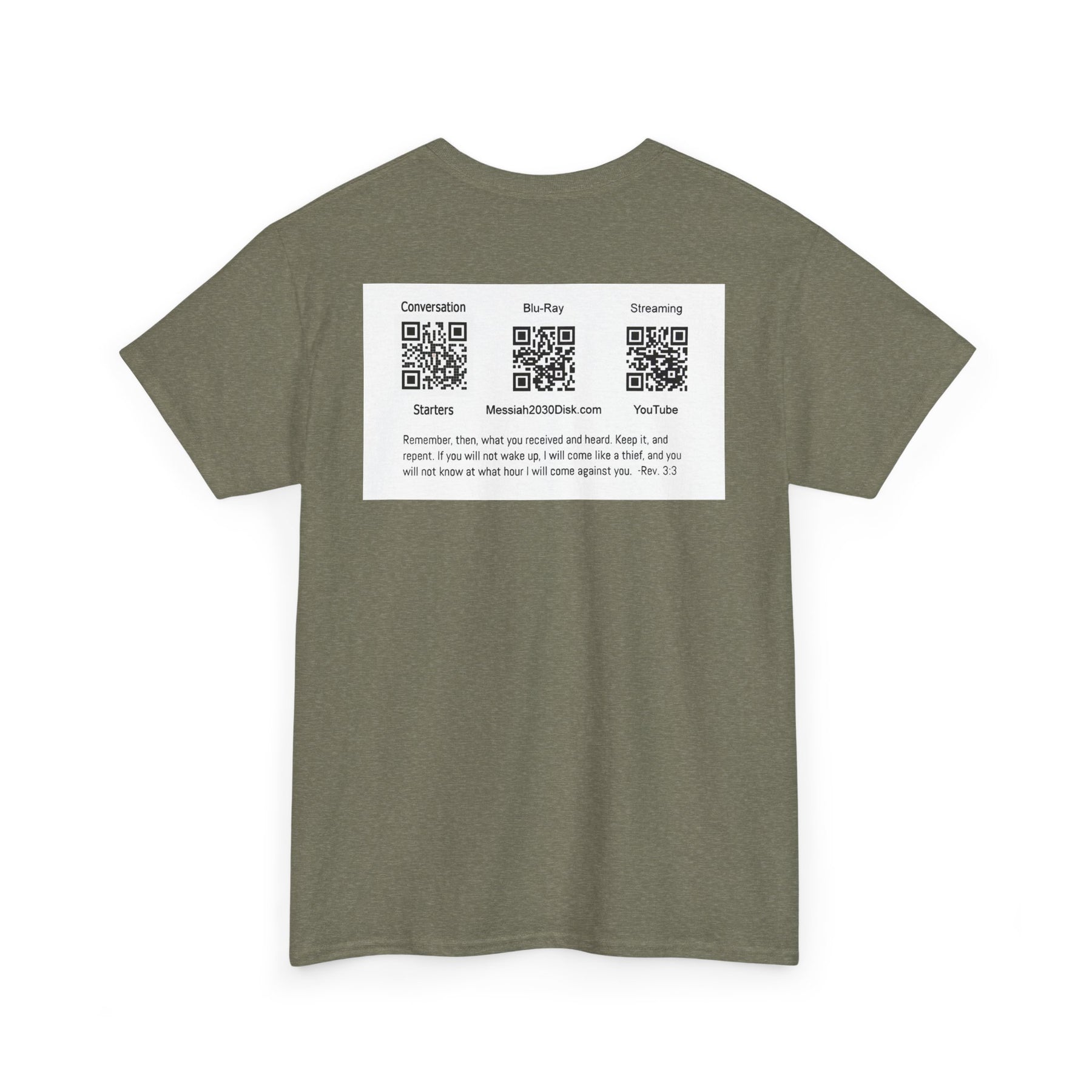 Unisex Heavy Cotton Tee - Christ 2030 Vintage Graphic Tee with QR Codes