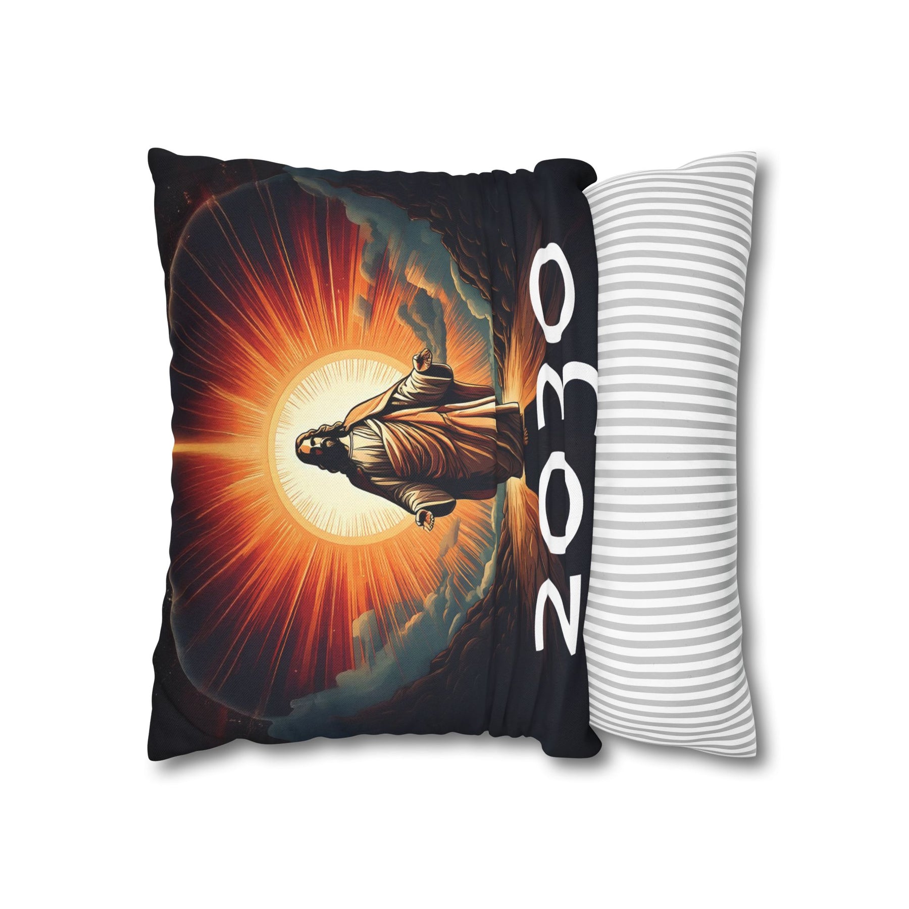 Inspirational Jesus Square Pillowcase - Faith and Comfort Decor