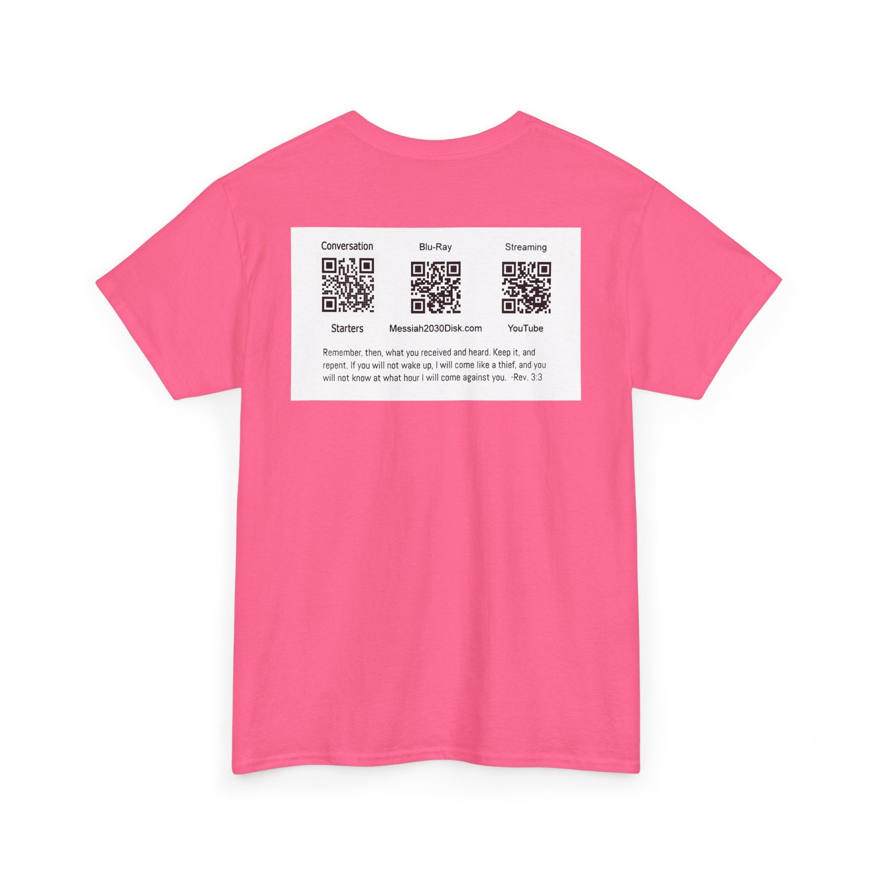 Unisex Heavy Cotton Tee - Christ 2030 Vintage Graphic Tee with QR Codes