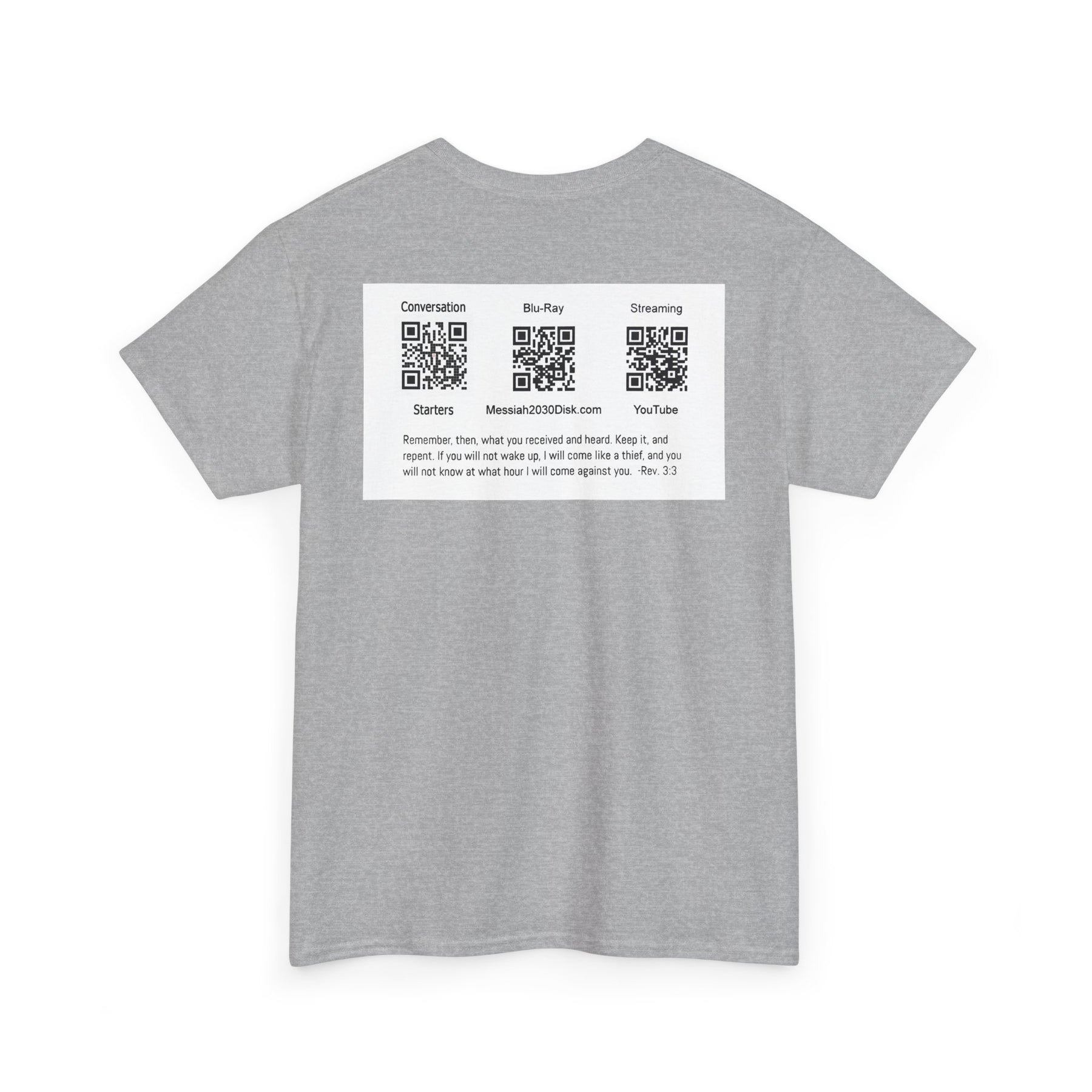 Unisex Heavy Cotton Tee - Christ 2030 Vintage Graphic Tee with QR Codes