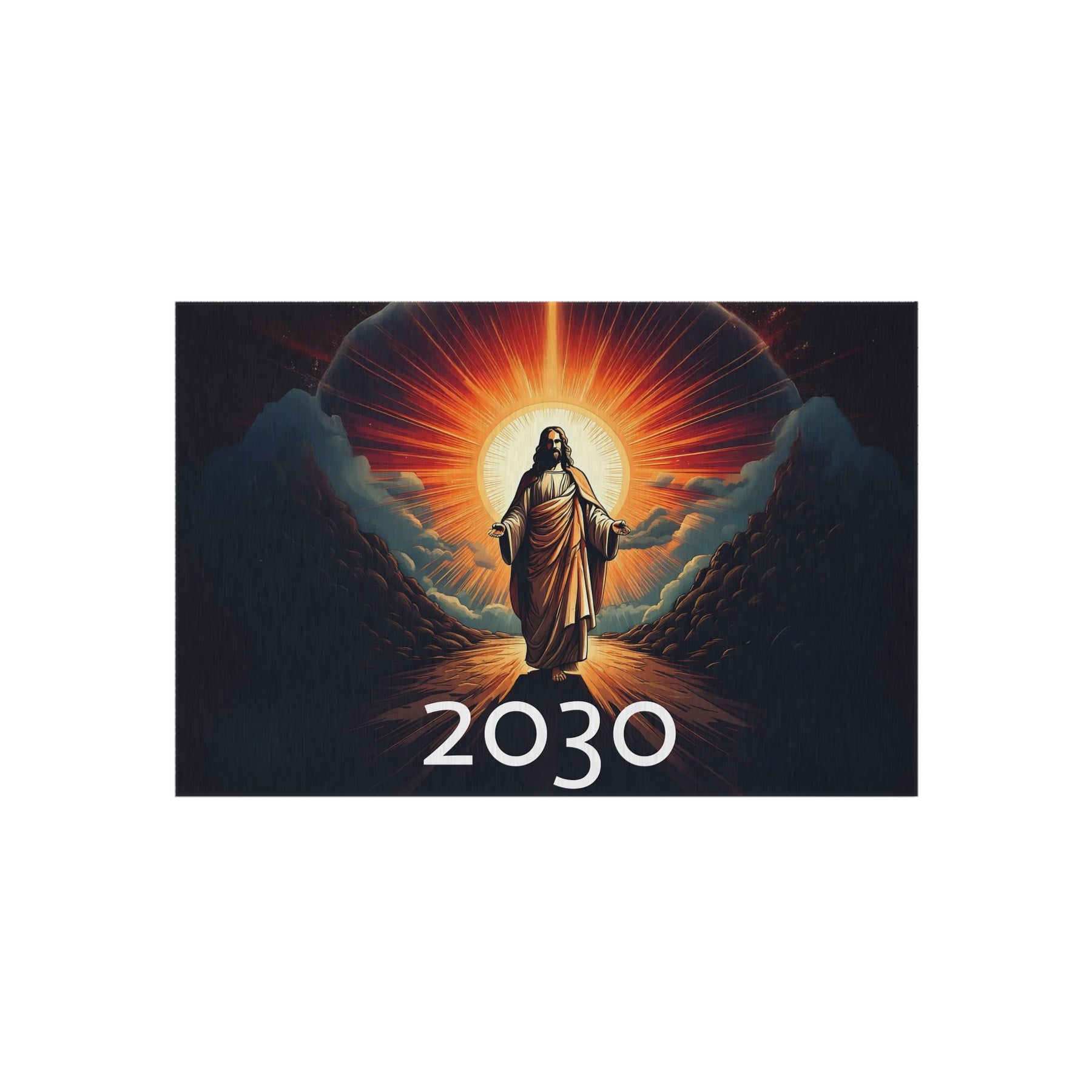 Inspirational Outdoor Rug with Jesus Design - Perfect for Patios and Gatherings
