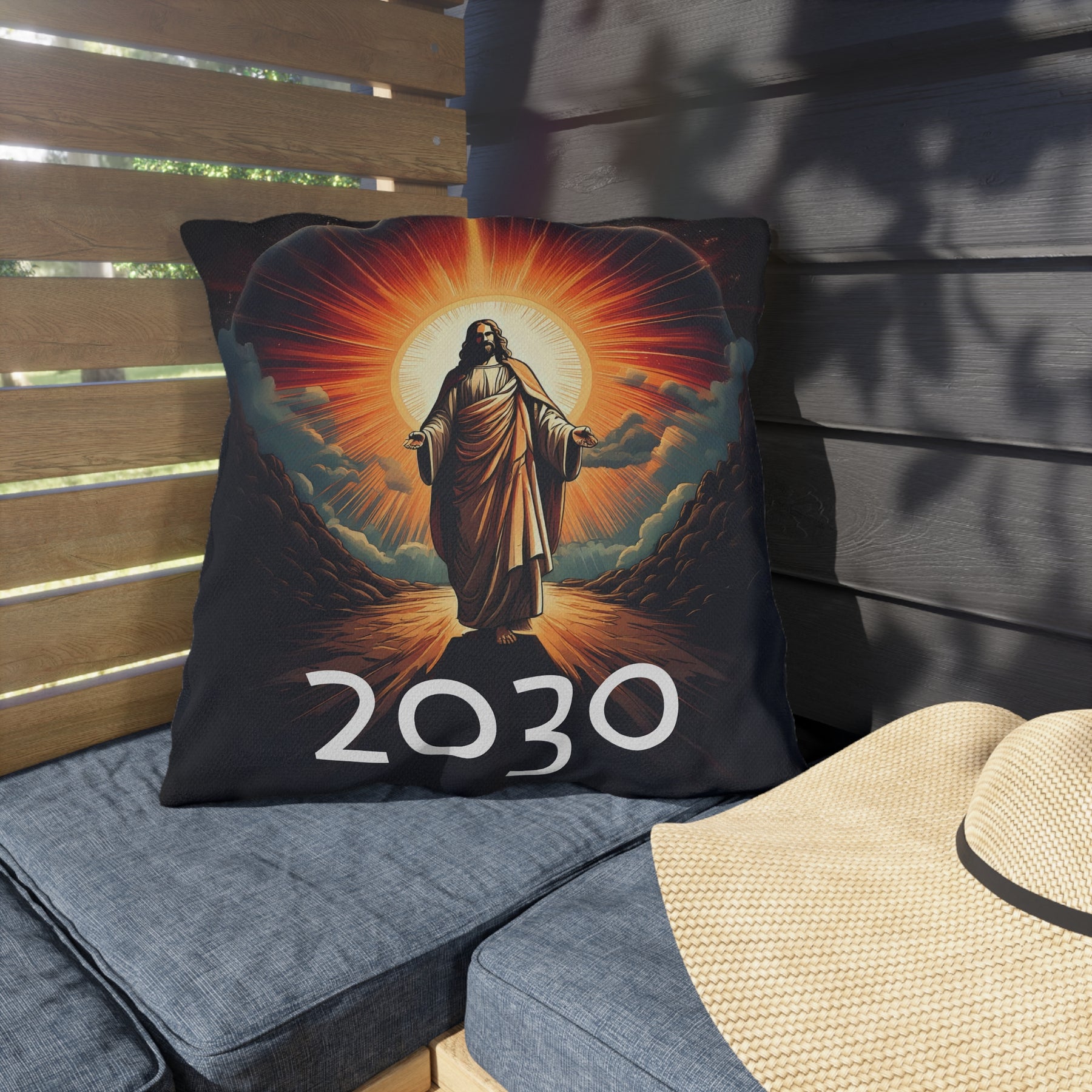 Inspirational Jesus Outdoor Pillow - 2030 Vision