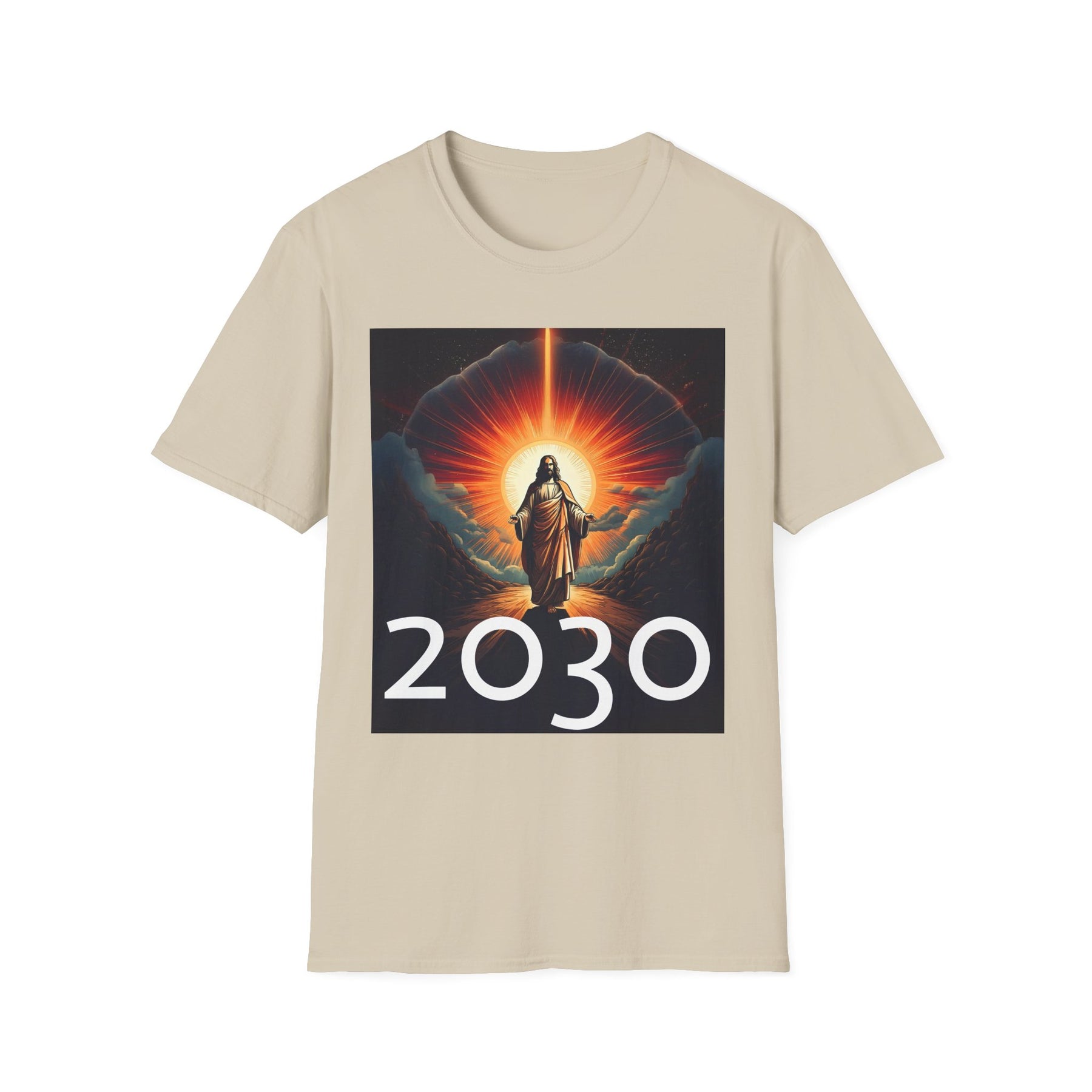 Inspirational Unisex Softstyle T-Shirt - '2030' Jesus Graphic Design