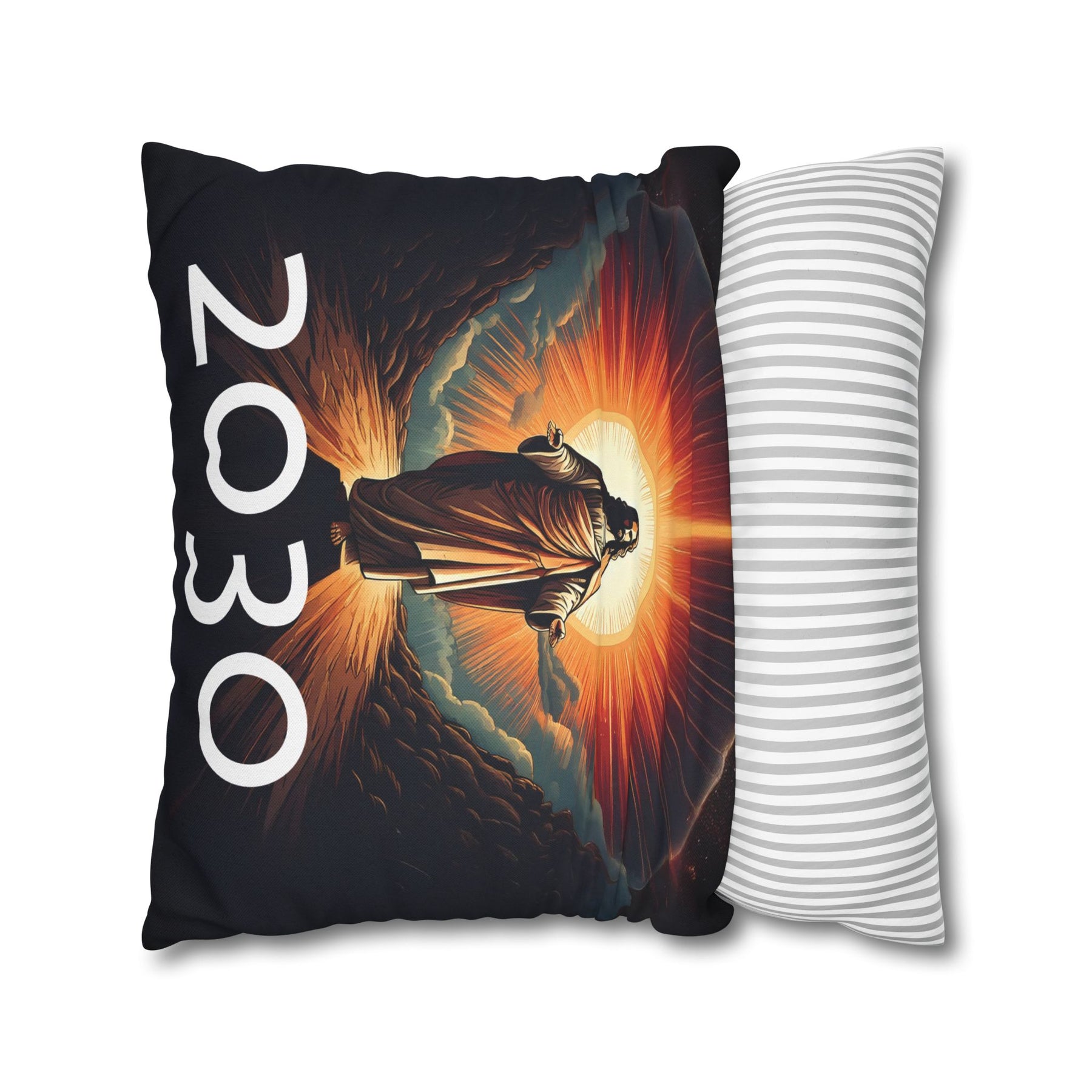 Inspirational Jesus Square Pillowcase - Faith and Comfort Decor