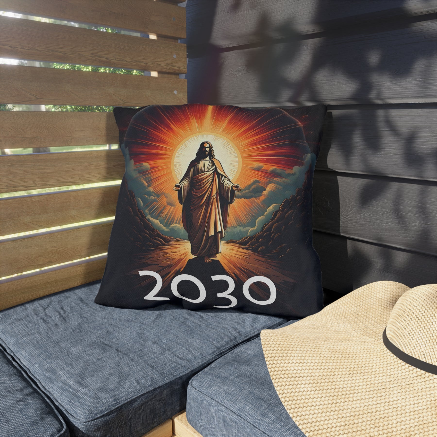 Inspirational Jesus Outdoor Pillow - 2030 Vision