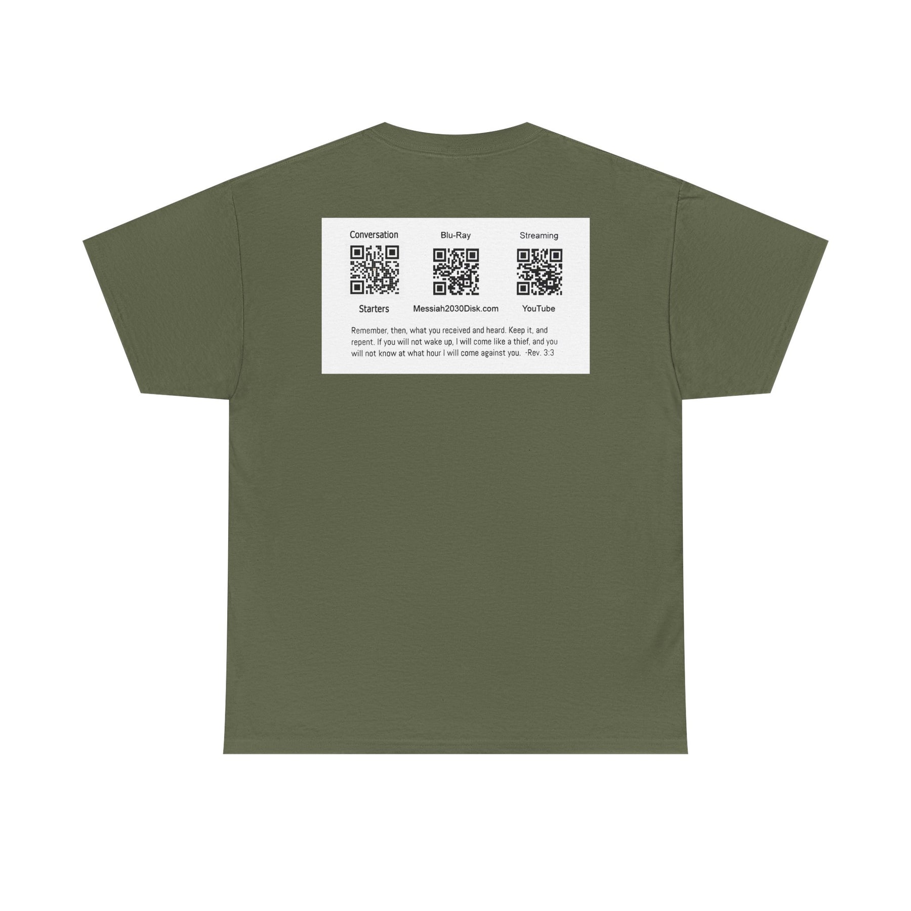 Unisex Heavy Cotton Tee - Christ 2030 Vintage Graphic Tee with QR Codes