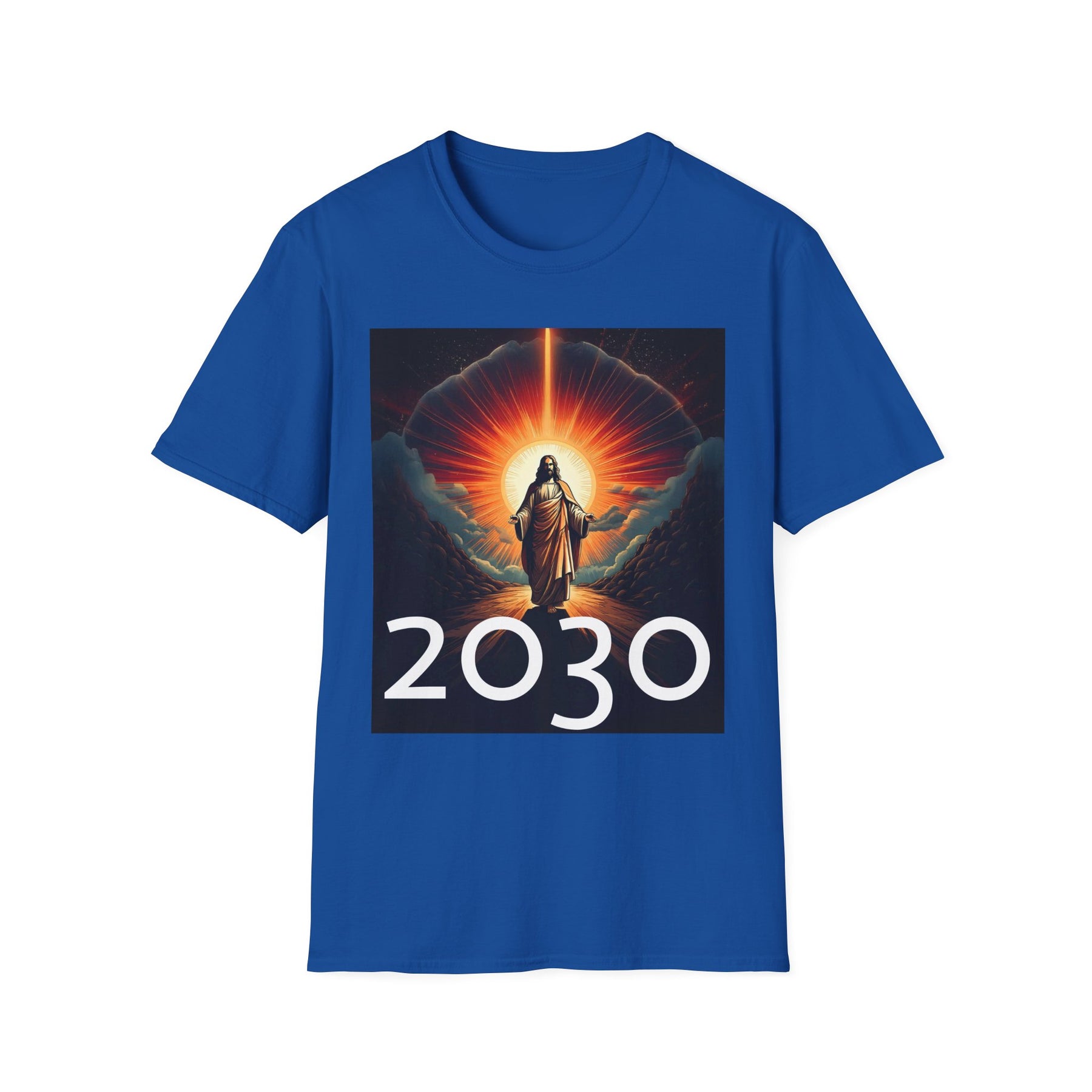 Inspirational Unisex Softstyle T-Shirt - '2030' Jesus Graphic Design