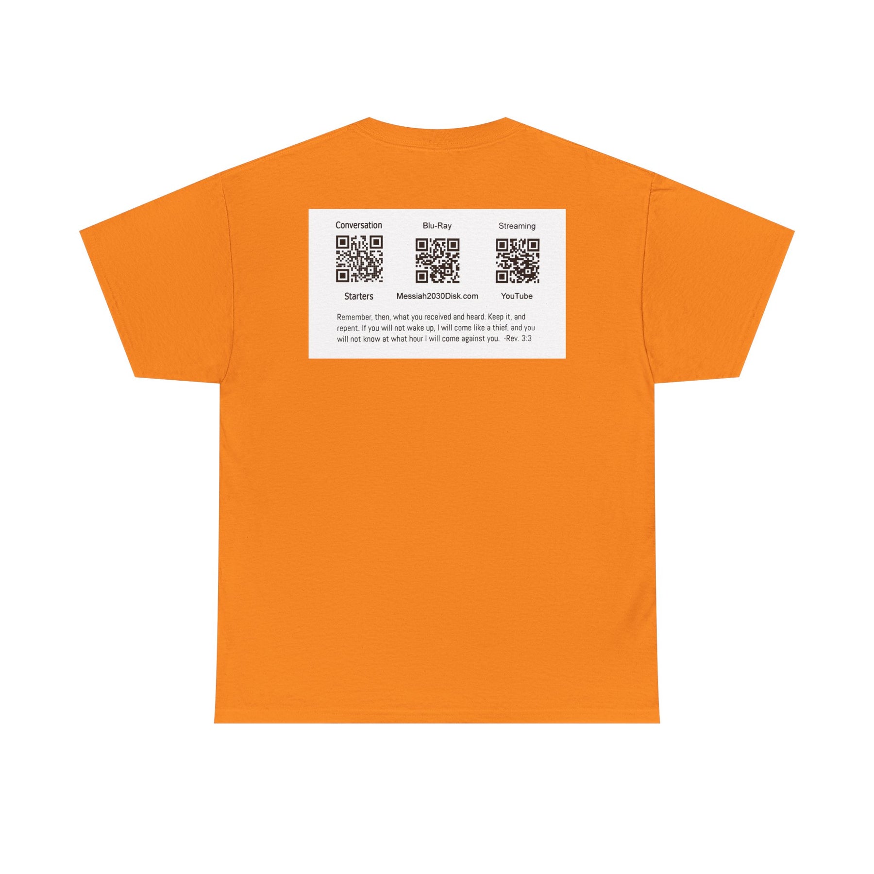 Unisex Heavy Cotton Tee - Christ 2030 Vintage Graphic Tee with QR Codes