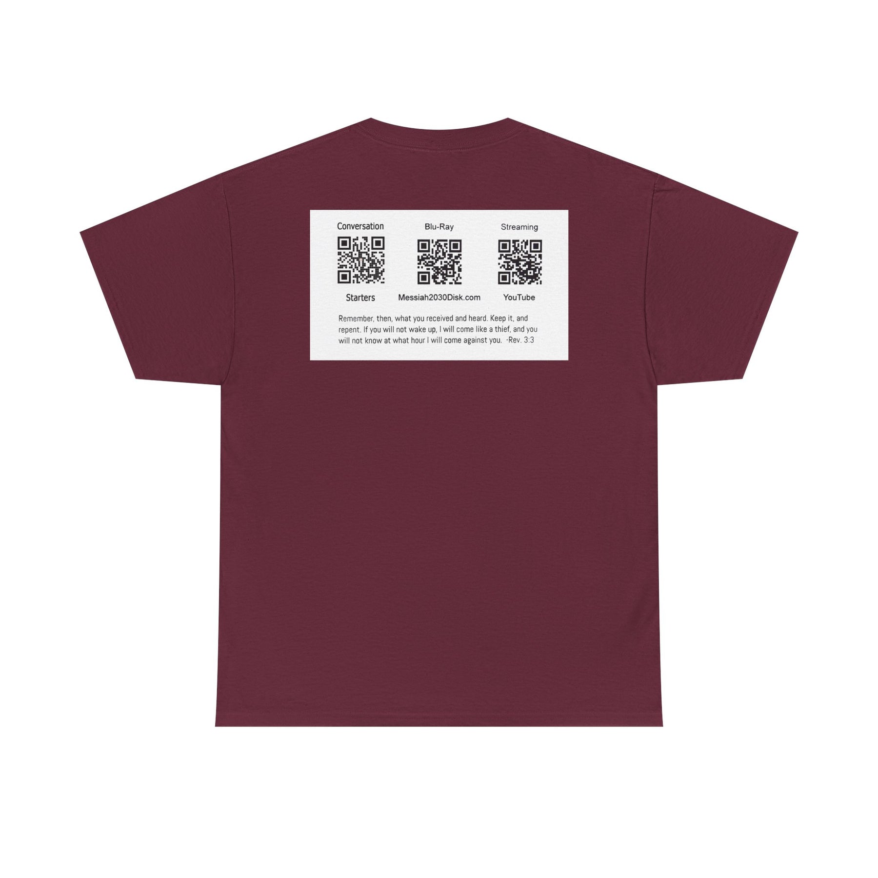 Unisex Heavy Cotton Tee - Christ 2030 Vintage Graphic Tee with QR Codes