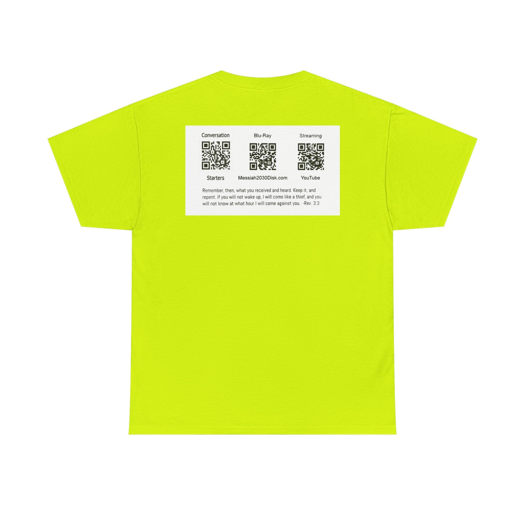 Unisex Heavy Cotton Tee - Christ 2030 Vintage Graphic Tee with QR Codes