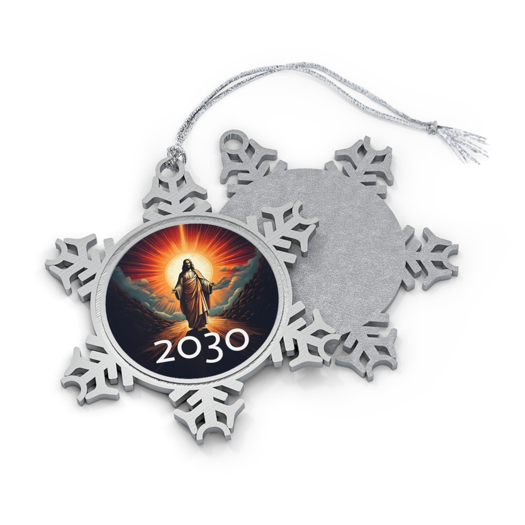 Pewter Snowflake Ornament with 2023 Design - Elegant Holiday Decoration
