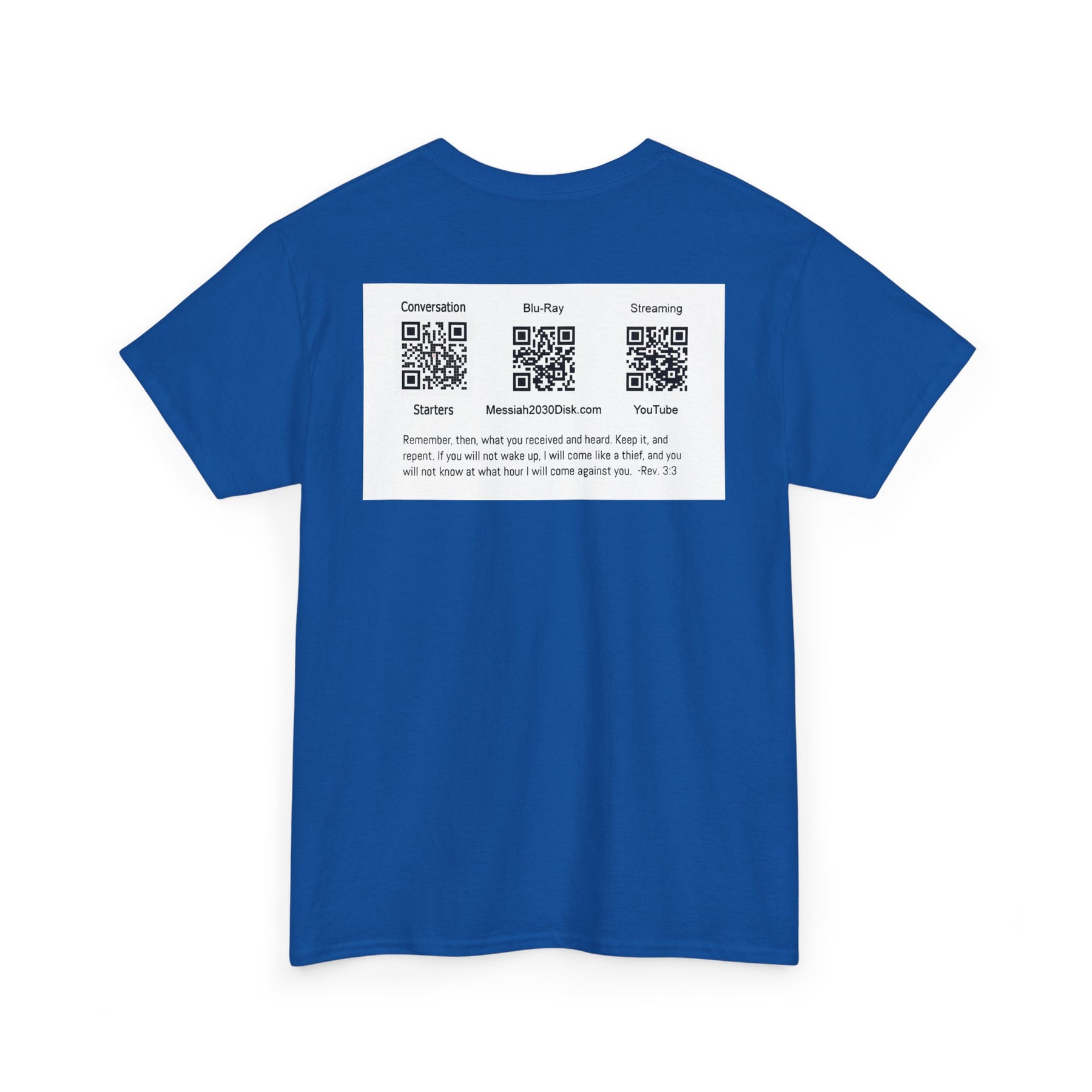 Unisex Heavy Cotton Tee - Christ 2030 Vintage Graphic Tee with QR Codes