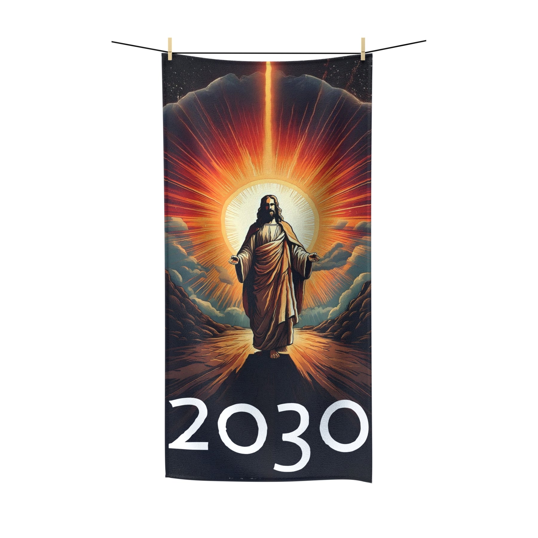 Religious Polycotton Towel - Spiritual Jesus 2030 Design