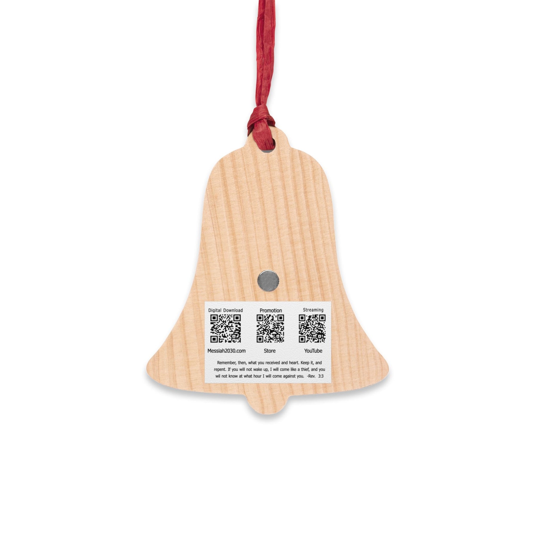 Religious Bell Wooden Ornament - Inspirational Decor for Holidays