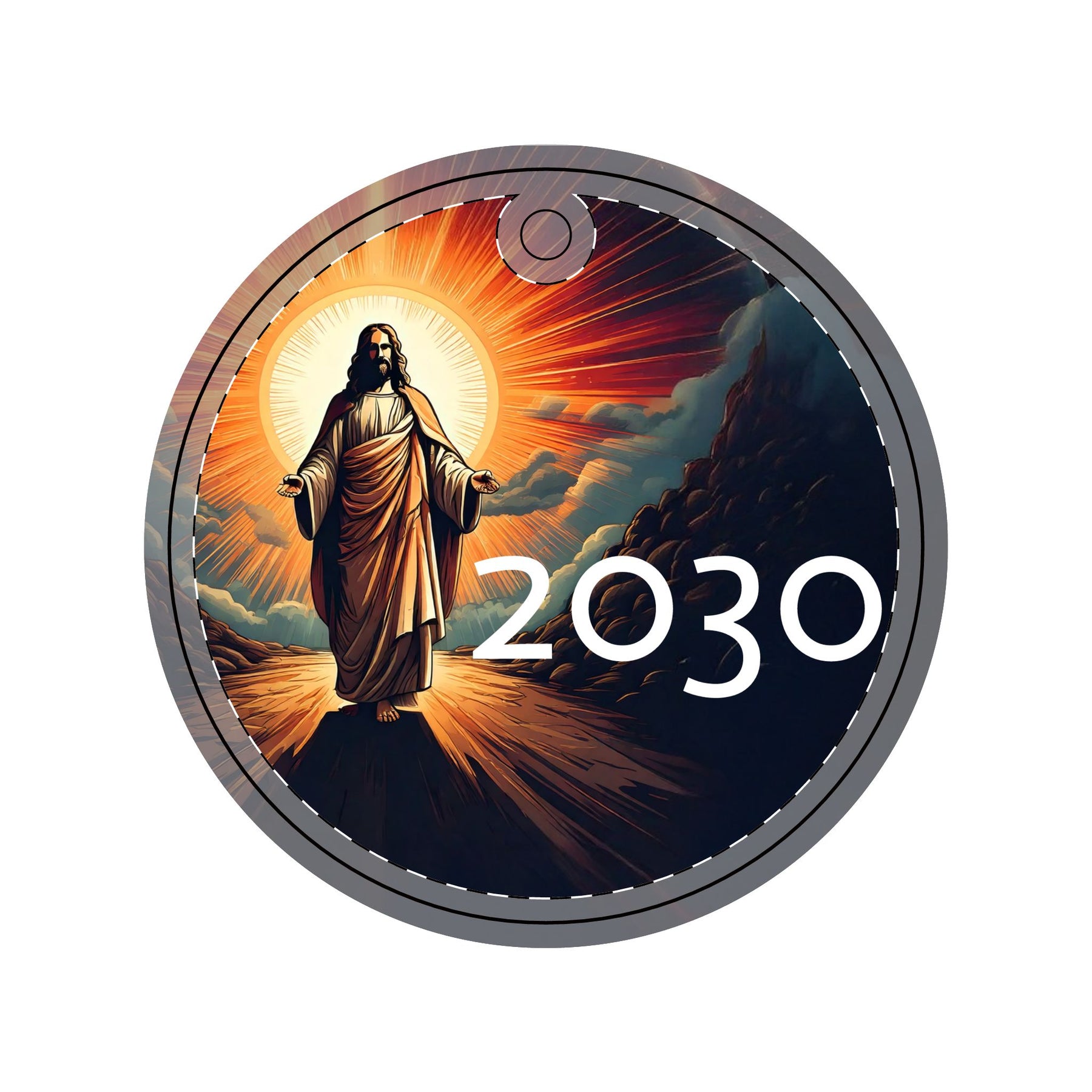 Inspirational Aluminum Ornaments for Holidays - Jesus 2030 Design