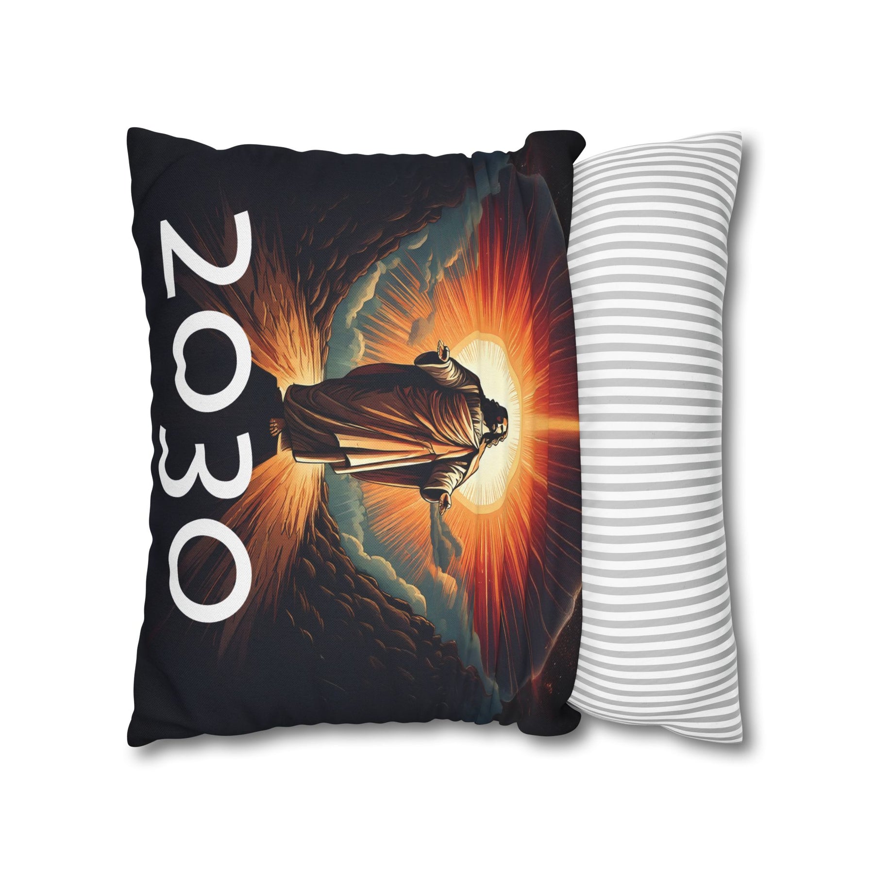 Inspirational Jesus Square Pillowcase - Faith and Comfort Decor