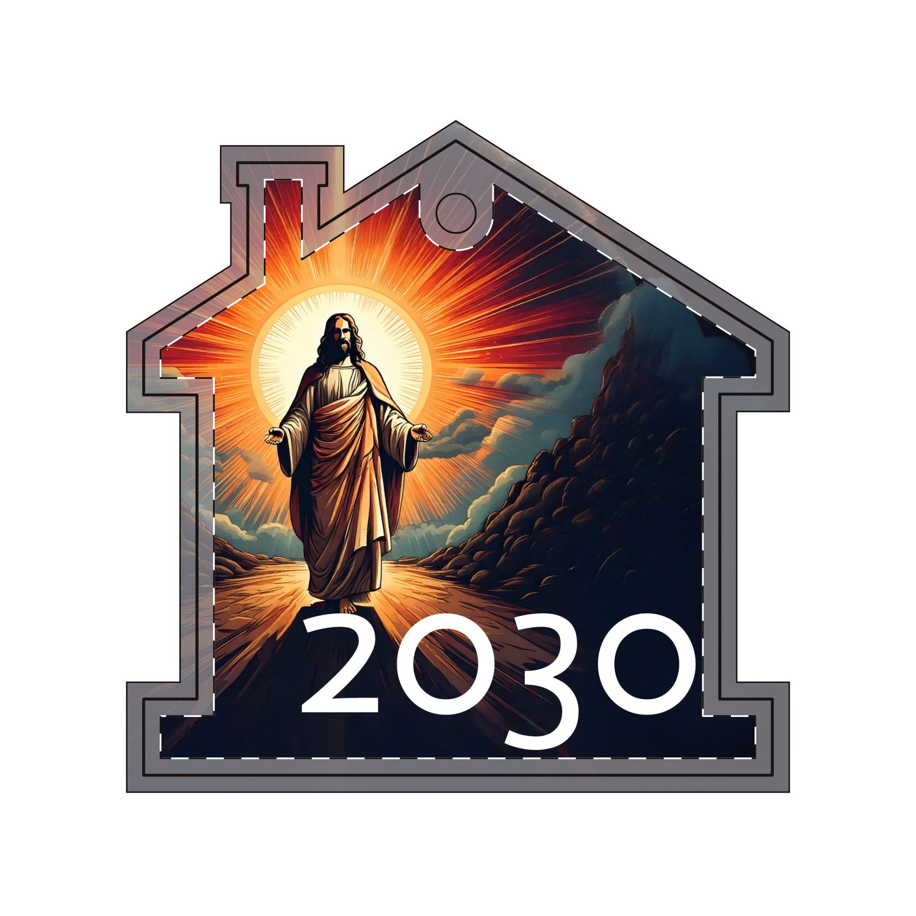 Inspirational Aluminum Ornaments for Holidays - Jesus 2030 Design