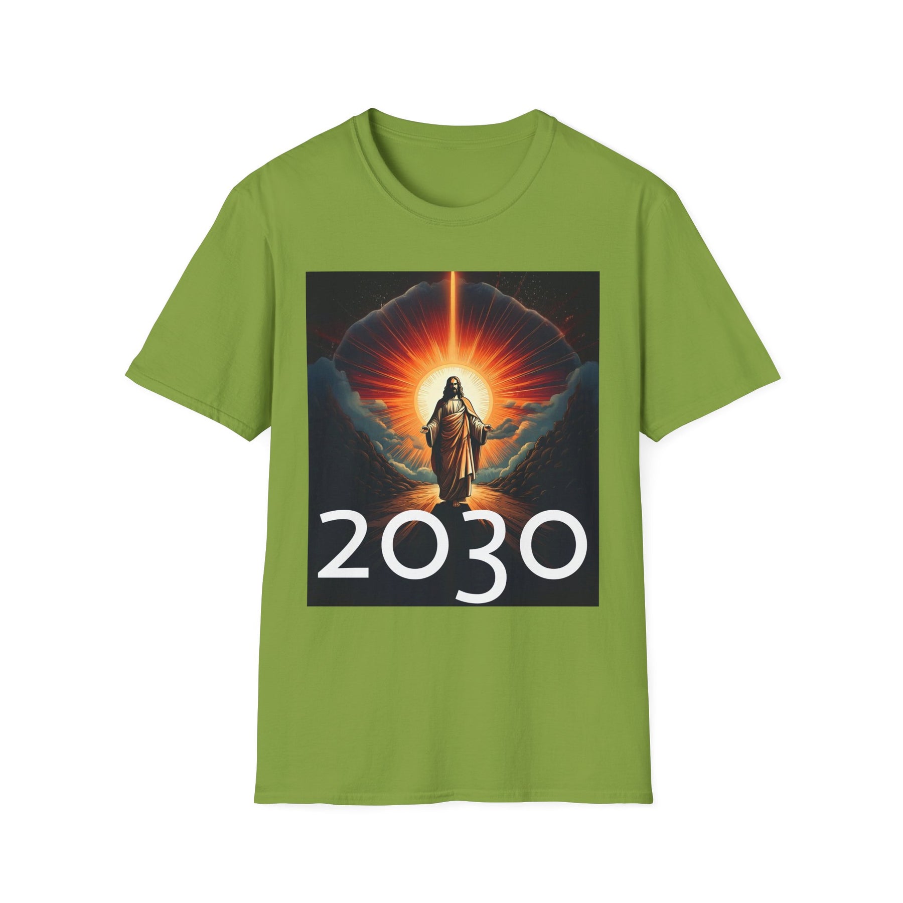 Inspirational Unisex Softstyle T-Shirt - '2030' Jesus Graphic Design
