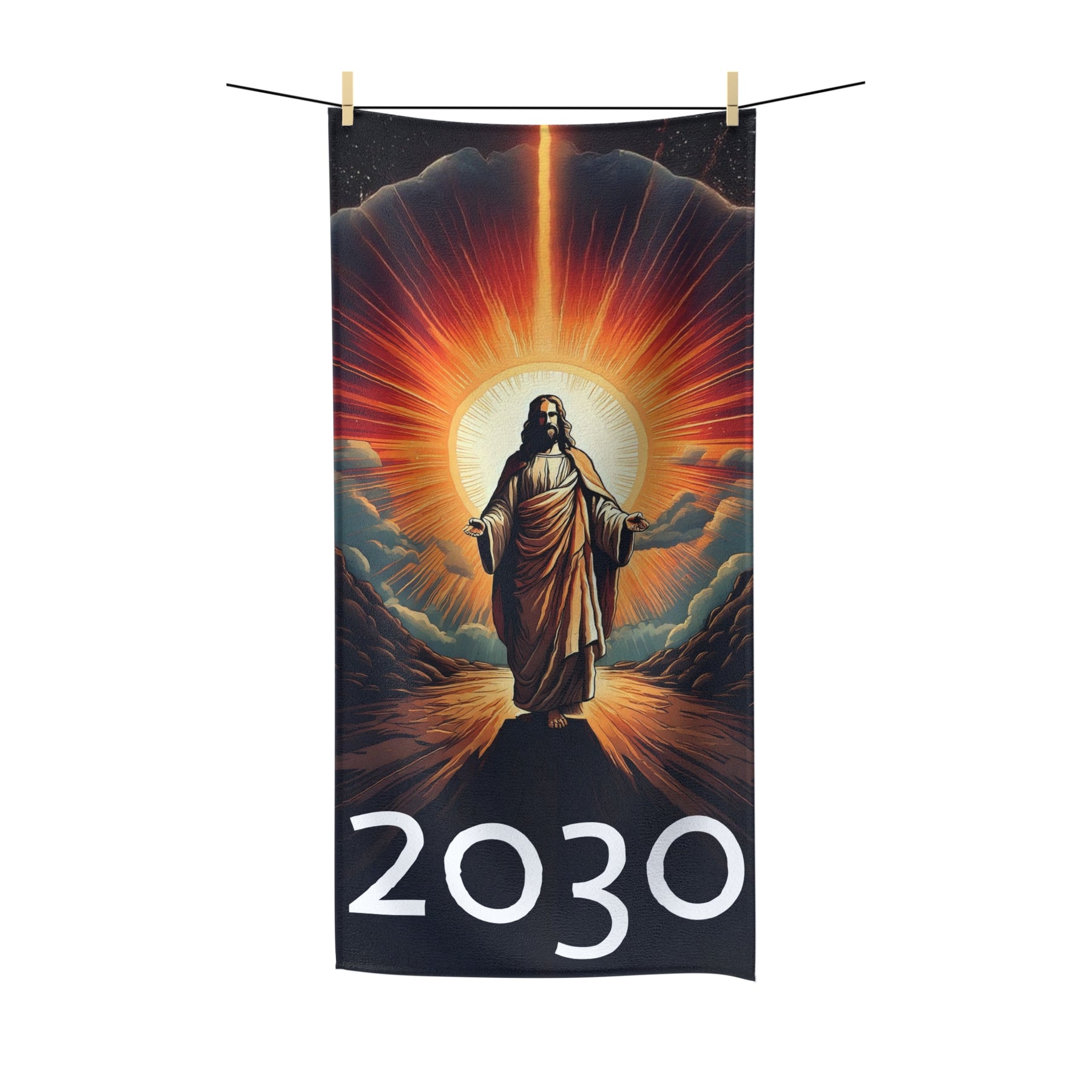 Religious Polycotton Towel - Spiritual Jesus 2030 Design