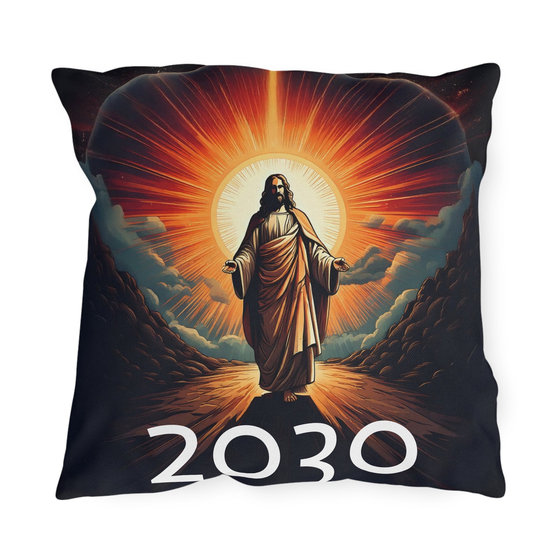 Inspirational Jesus Outdoor Pillow - 2030 Vision