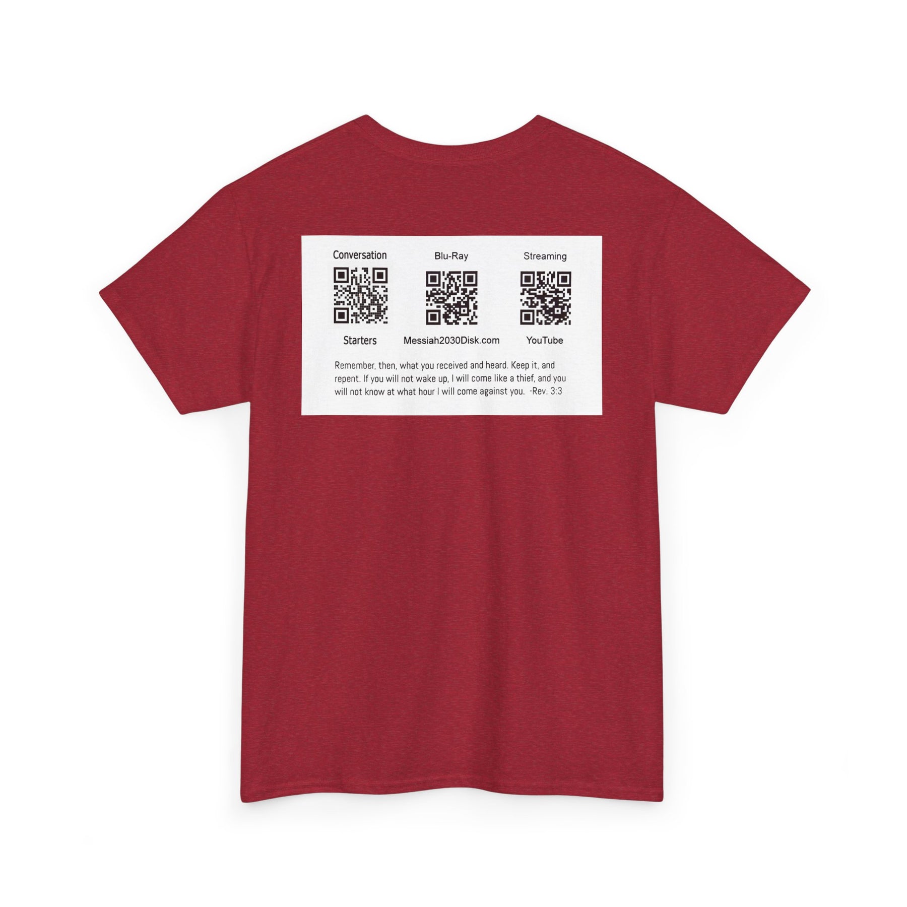 Unisex Heavy Cotton Tee - Christ 2030 Vintage Graphic Tee with QR Codes