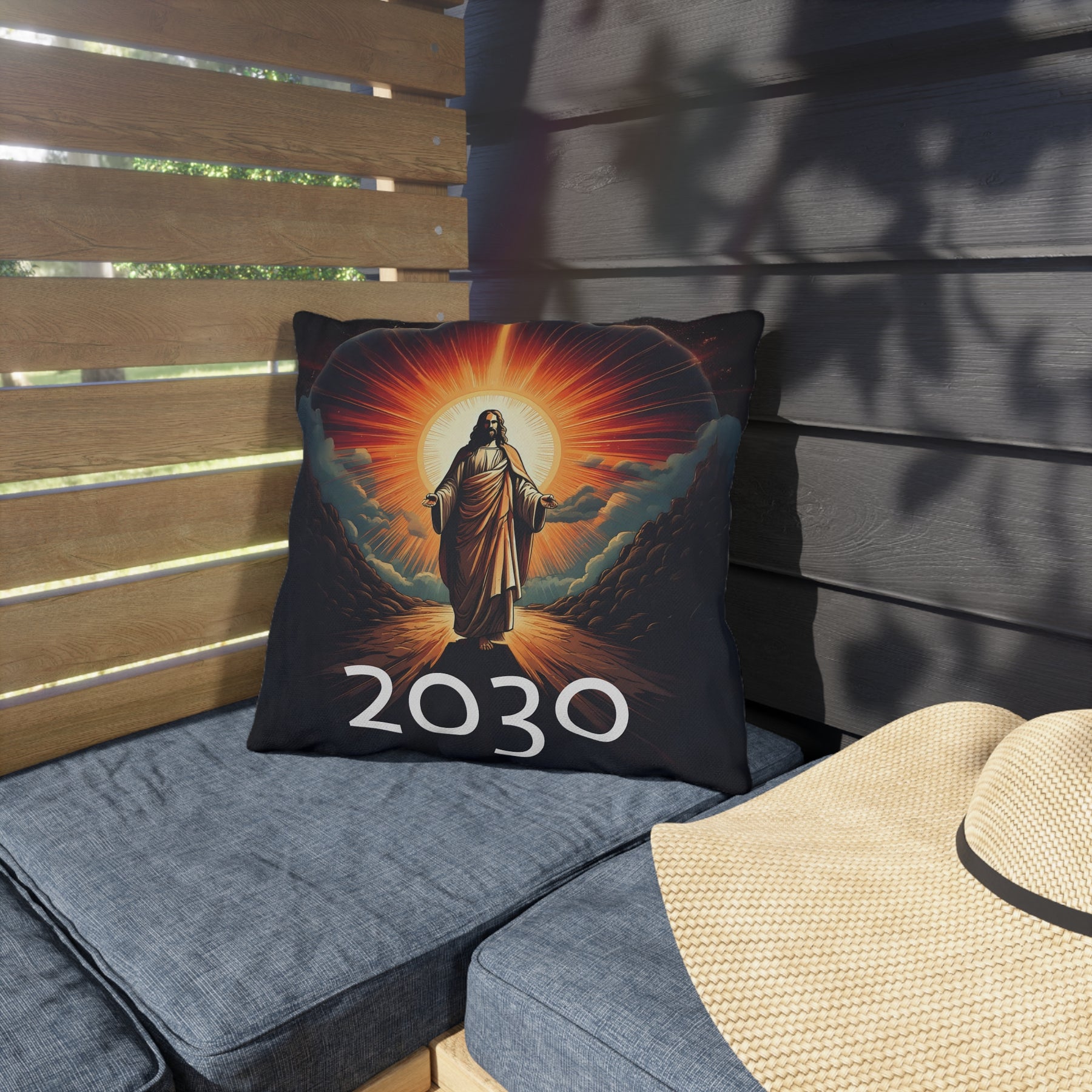 Inspirational Jesus Outdoor Pillow - 2030 Vision