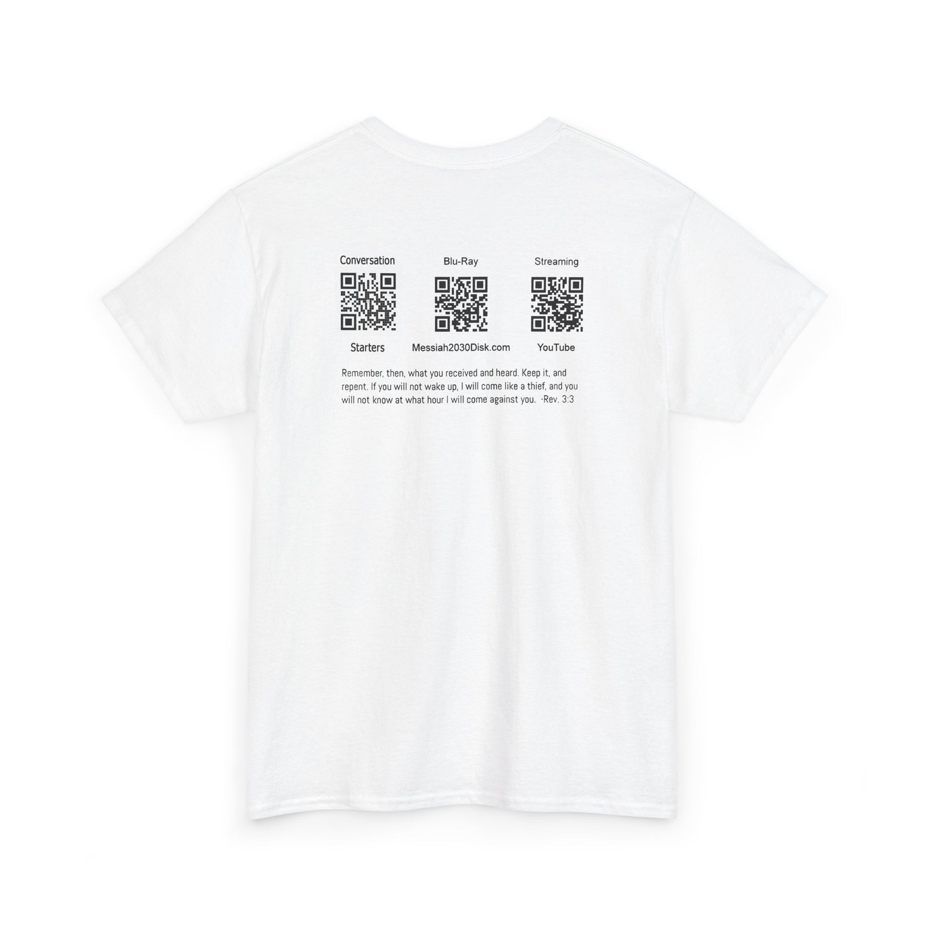 Unisex Heavy Cotton Tee - Christ 2030 Vintage Graphic Tee with QR Codes