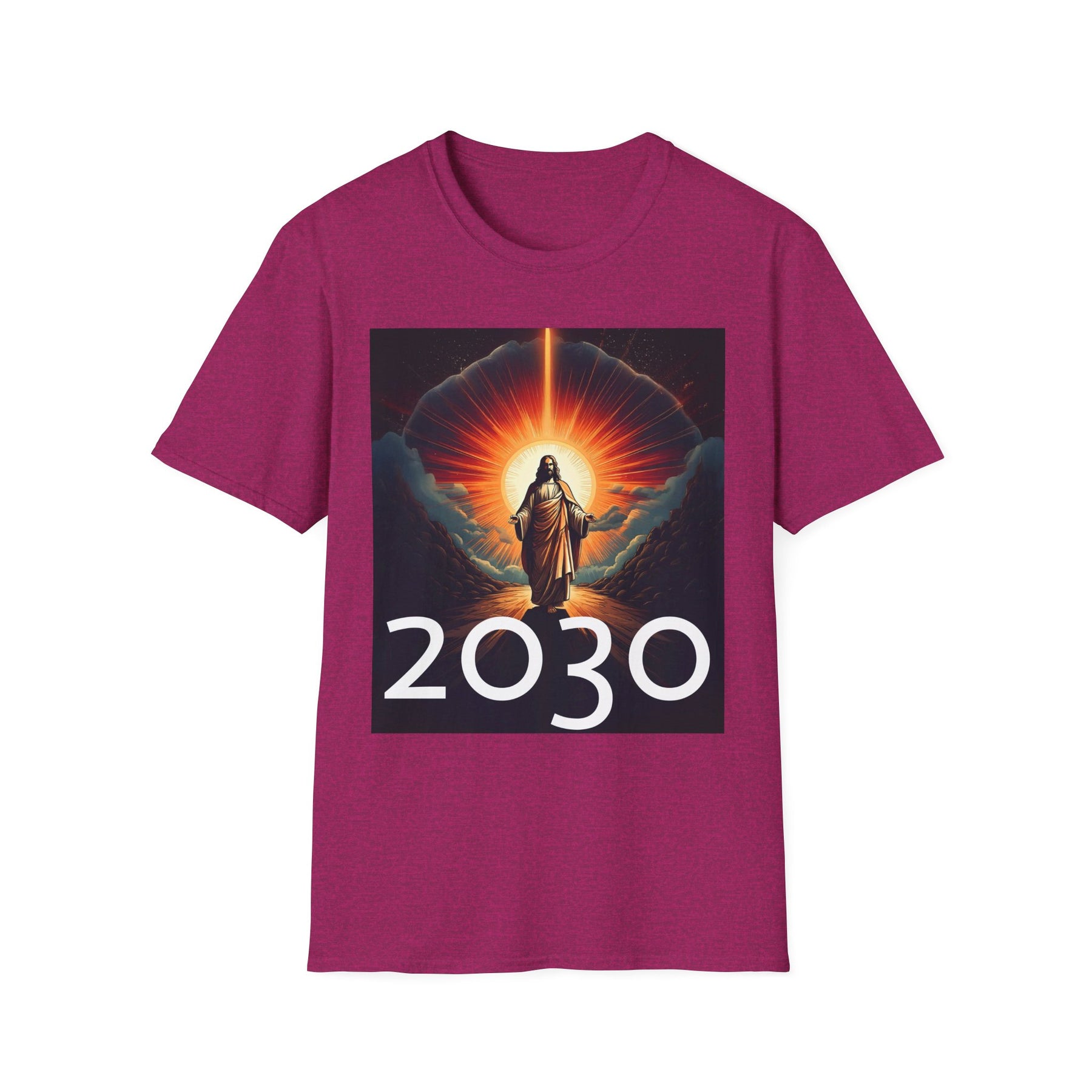 Inspirational Unisex Softstyle T-Shirt - '2030' Jesus Graphic Design