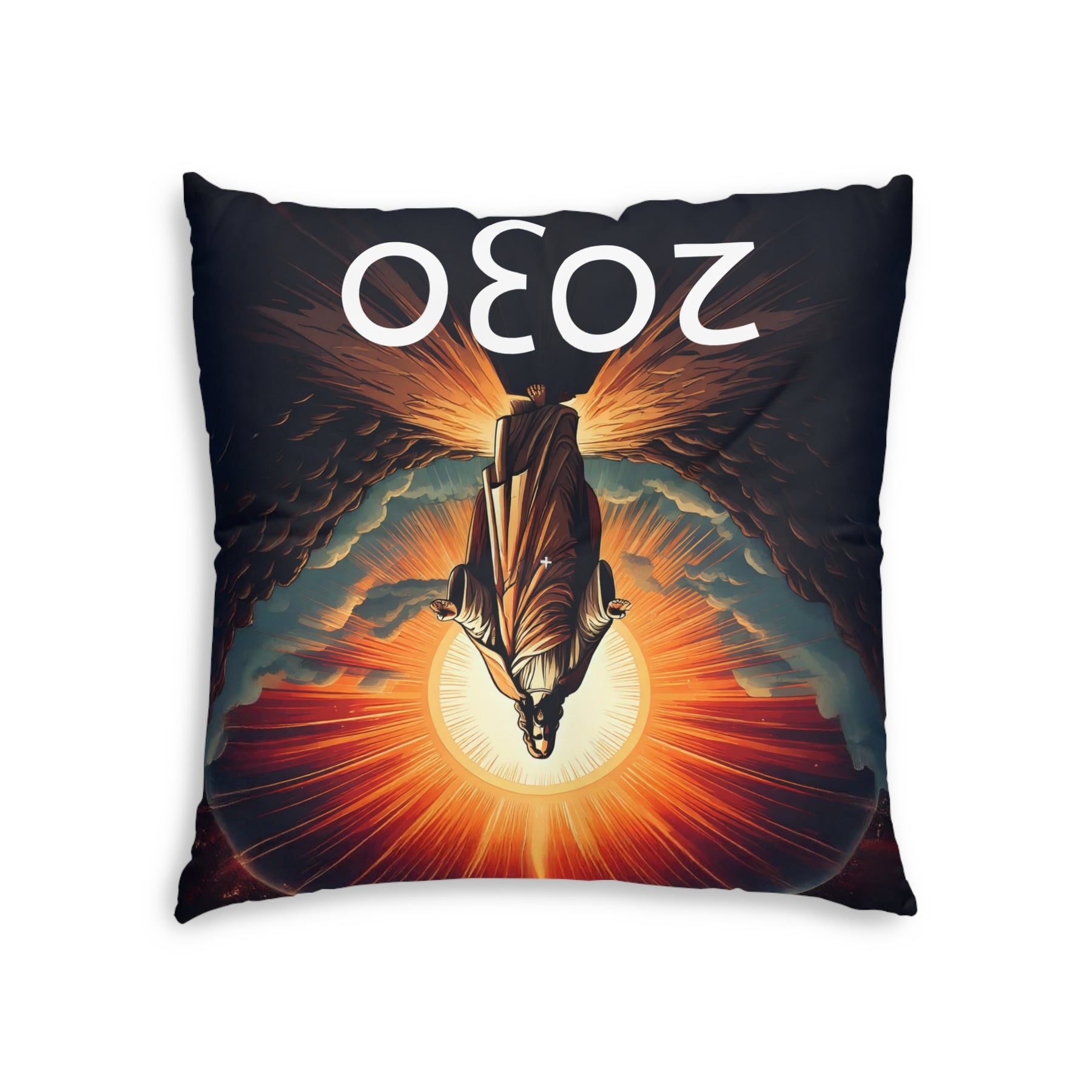Inspirational Tufted Floor Pillow with Jesus Design - 2030 Vision Decor