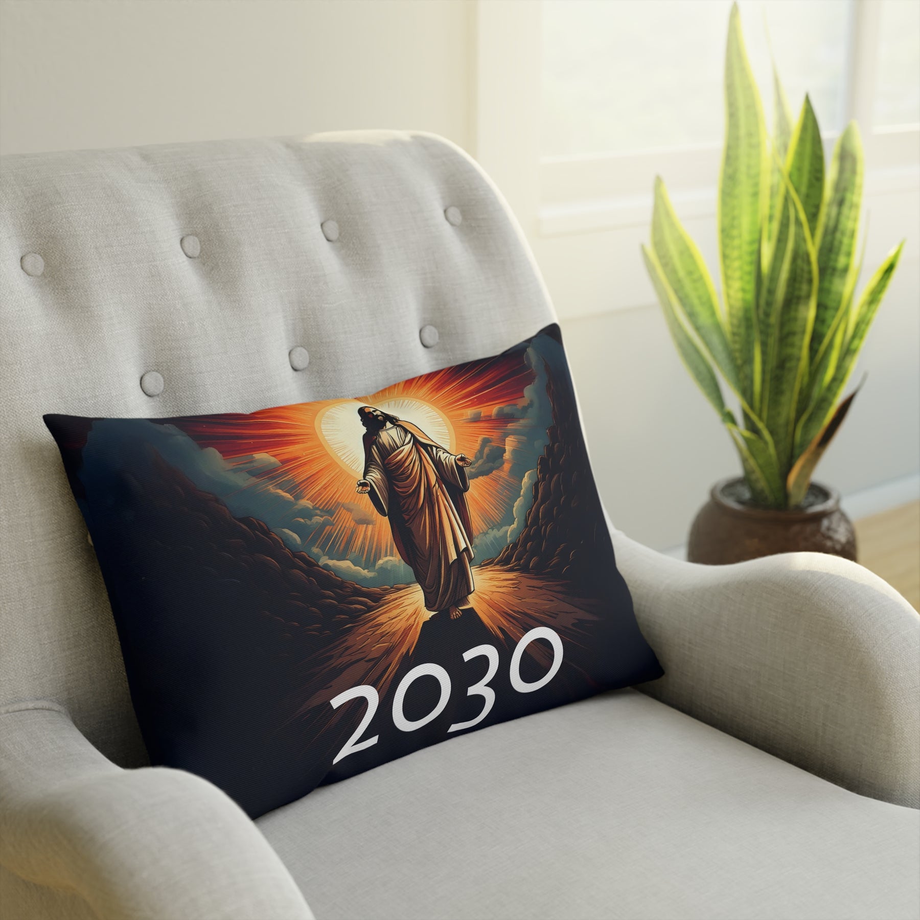 Inspirational Jesus Cushion with 2030 Design - Perfect for Home Decor & Spiritual Gifts
