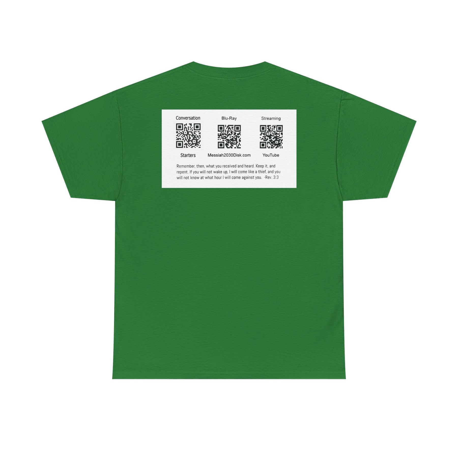 Unisex Heavy Cotton Tee - Christ 2030 Vintage Graphic Tee with QR Codes