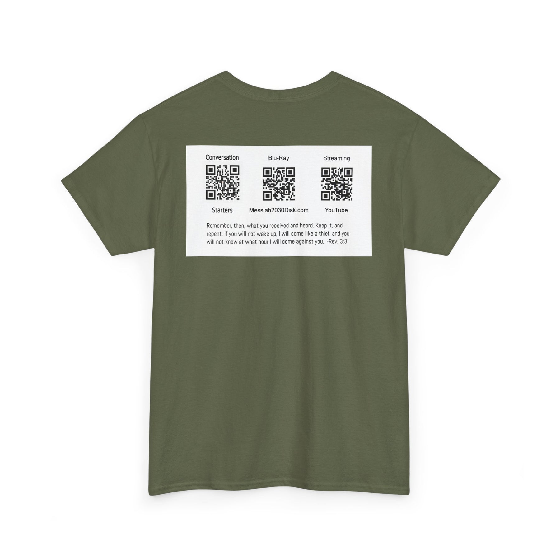 Unisex Heavy Cotton Tee - Christ 2030 Vintage Graphic Tee with QR Codes
