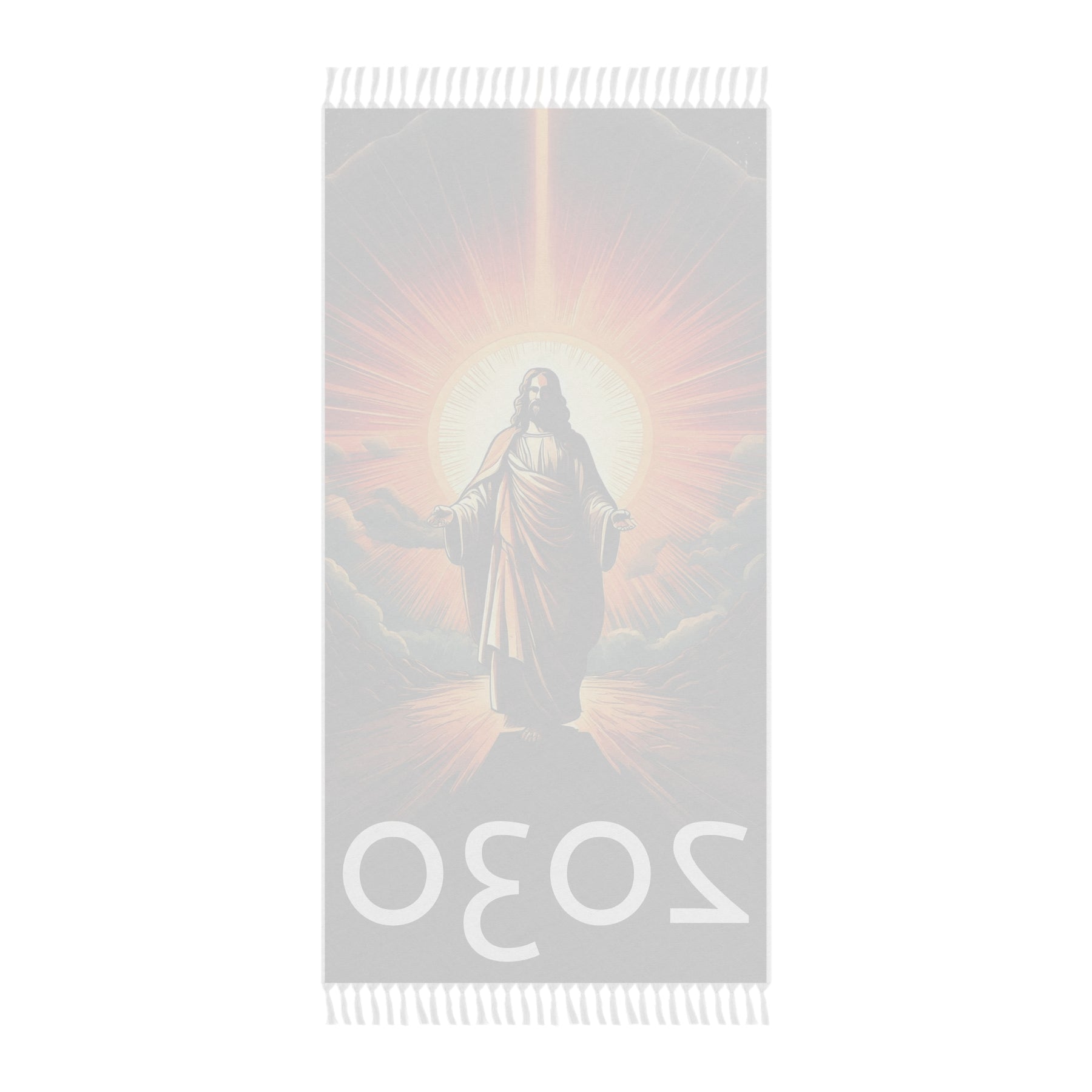Boho Beach Towel - Christ 2030 Design for Relaxation and Faith