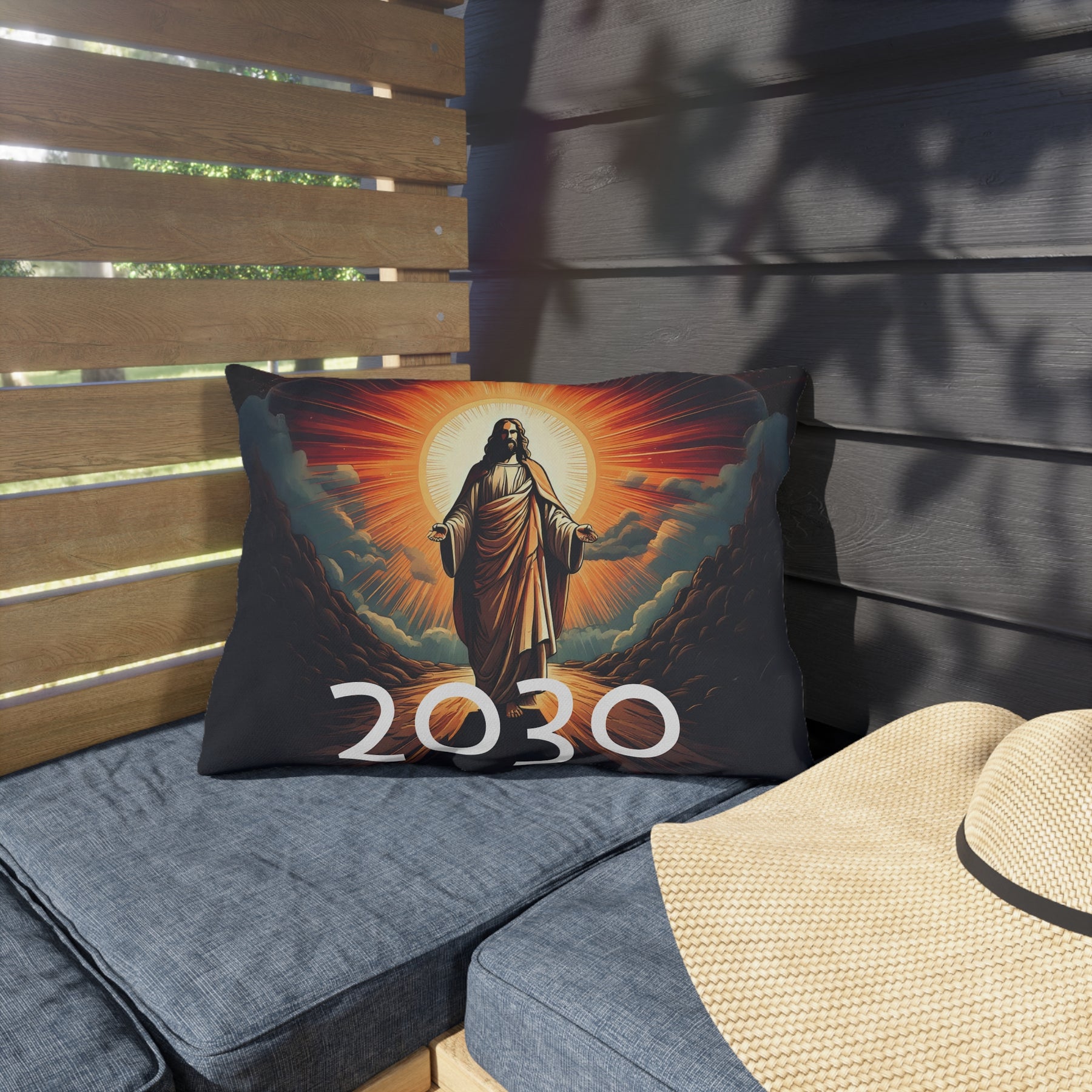 Inspirational Jesus Outdoor Pillow - 2030 Vision