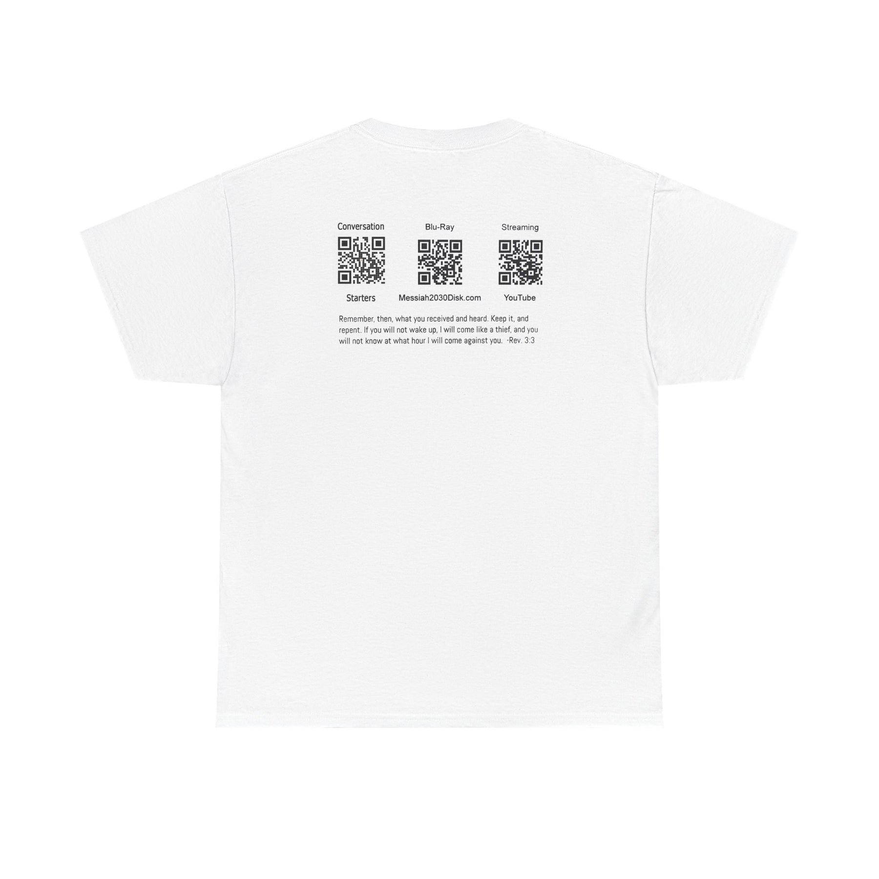 Unisex Heavy Cotton Tee - Christ 2030 Vintage Graphic Tee with QR Codes