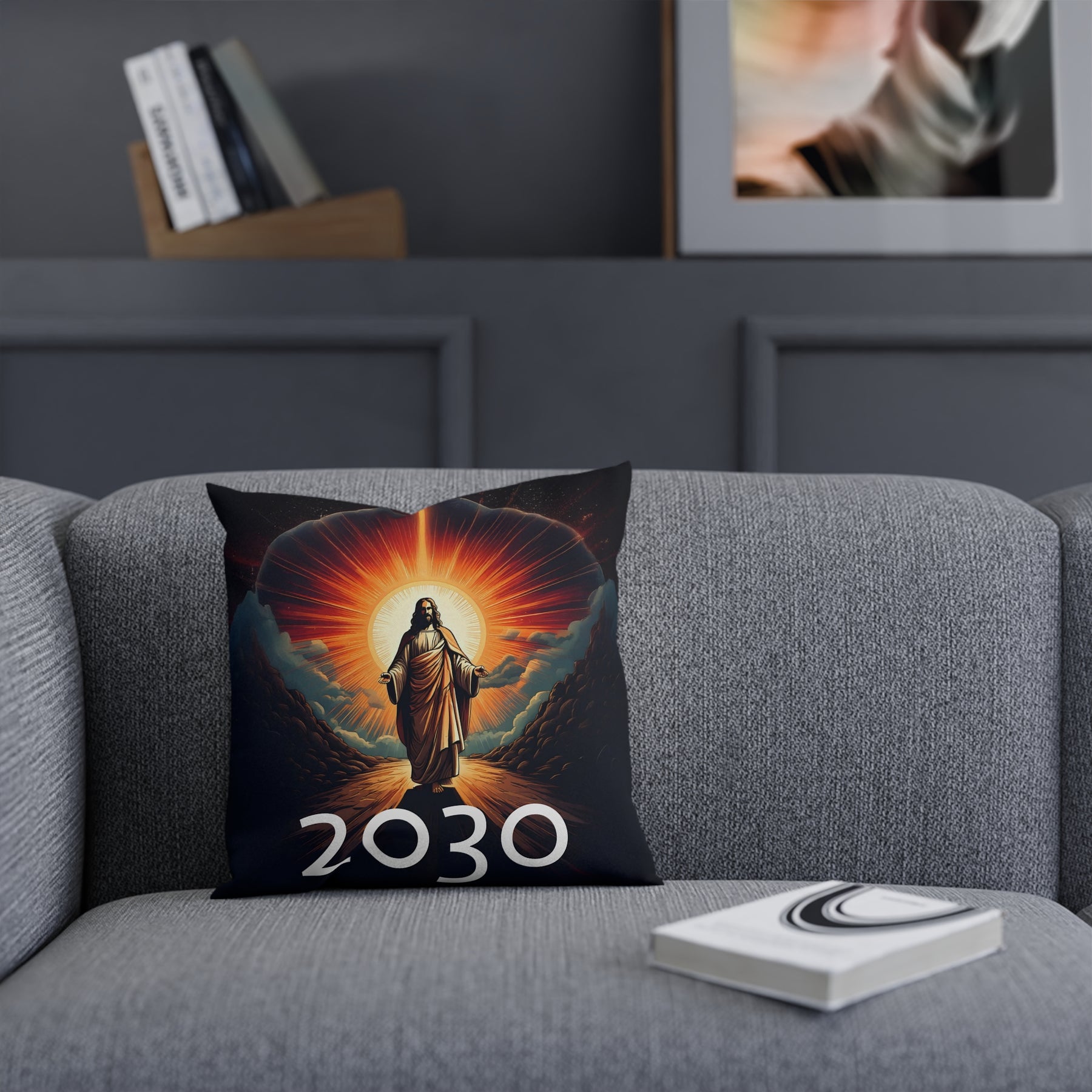 Inspirational Jesus Cushion with 2030 Design - Perfect for Home Decor & Spiritual Gifts