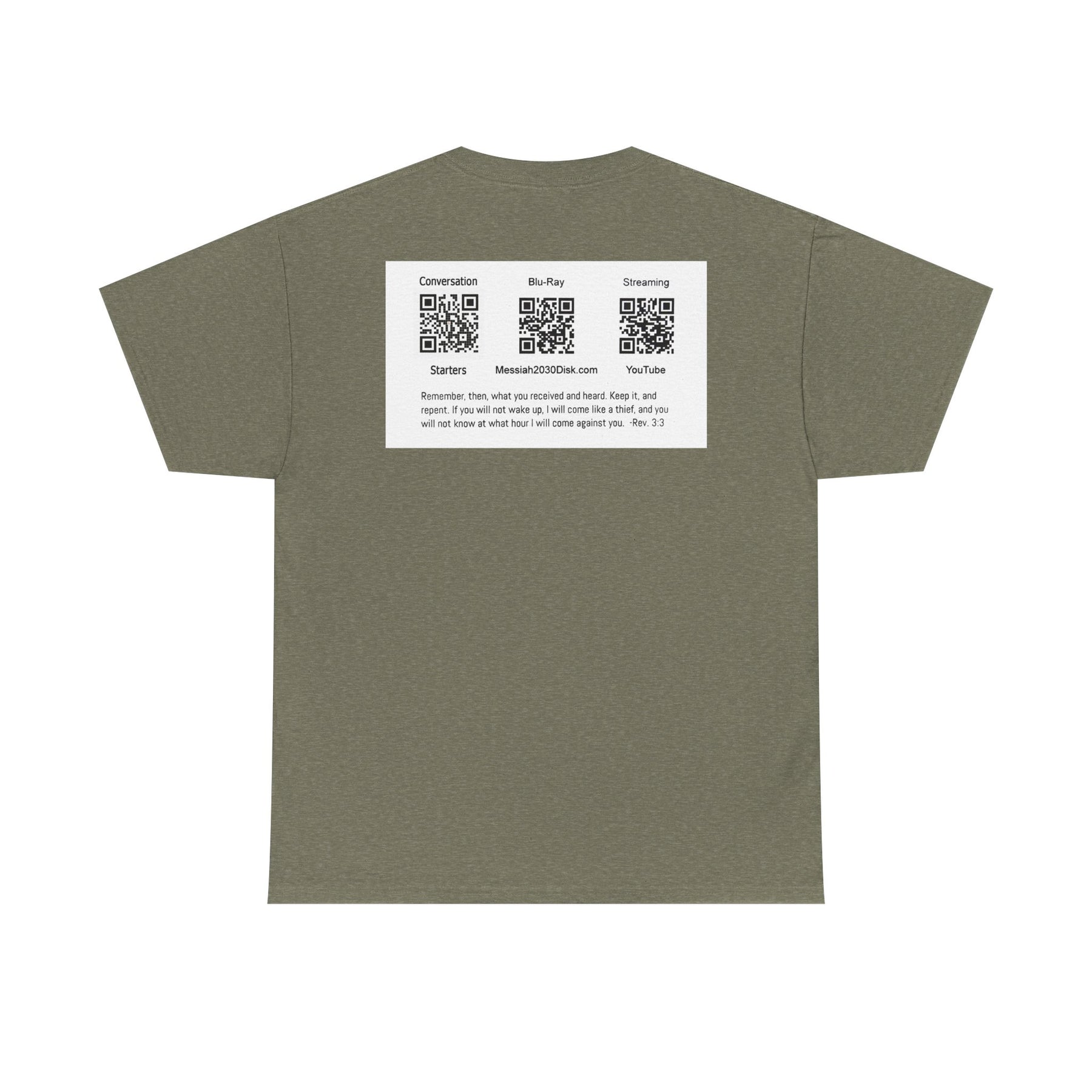 Unisex Heavy Cotton Tee - Christ 2030 Vintage Graphic Tee with QR Codes
