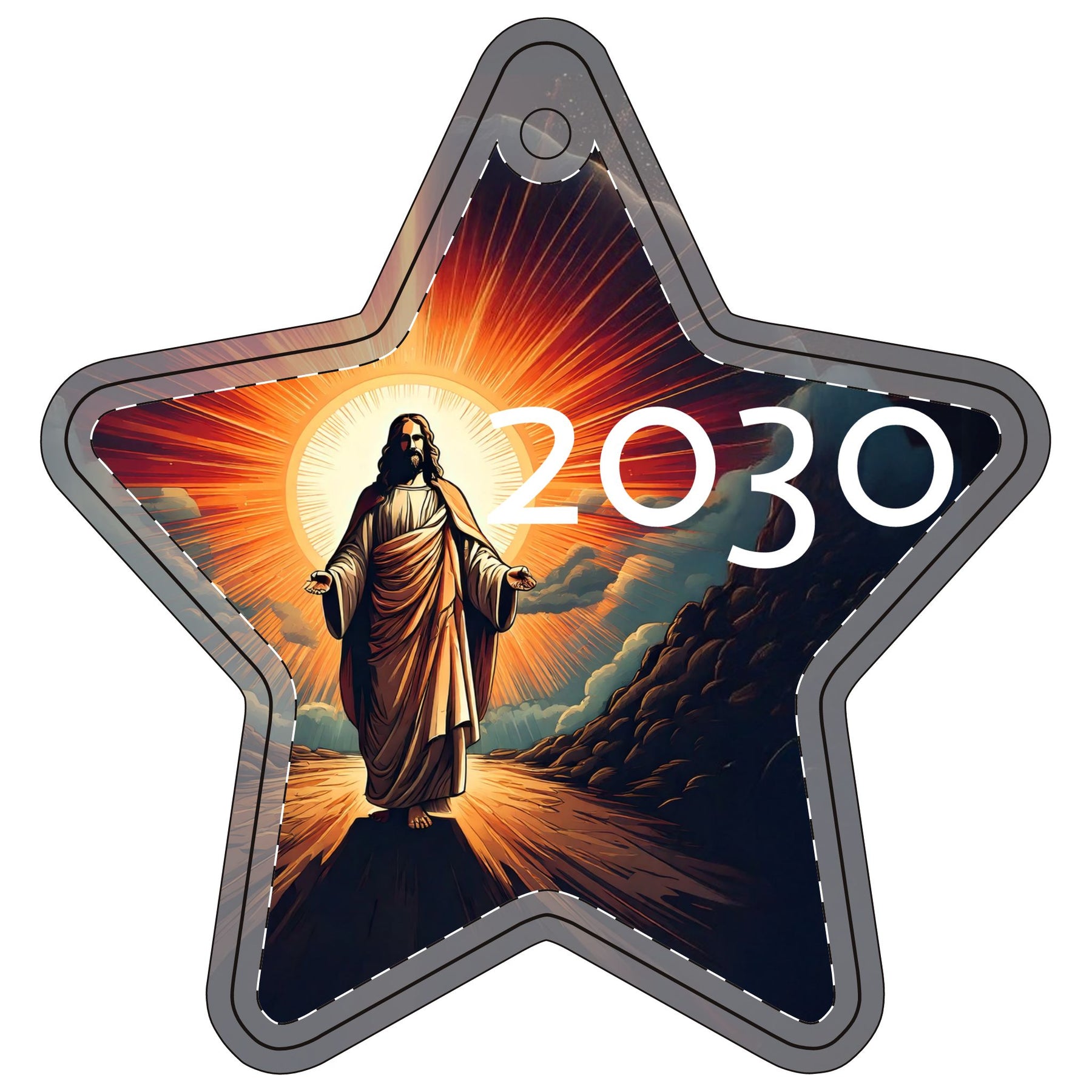 Inspirational Aluminum Ornaments for Holidays - Jesus 2030 Design