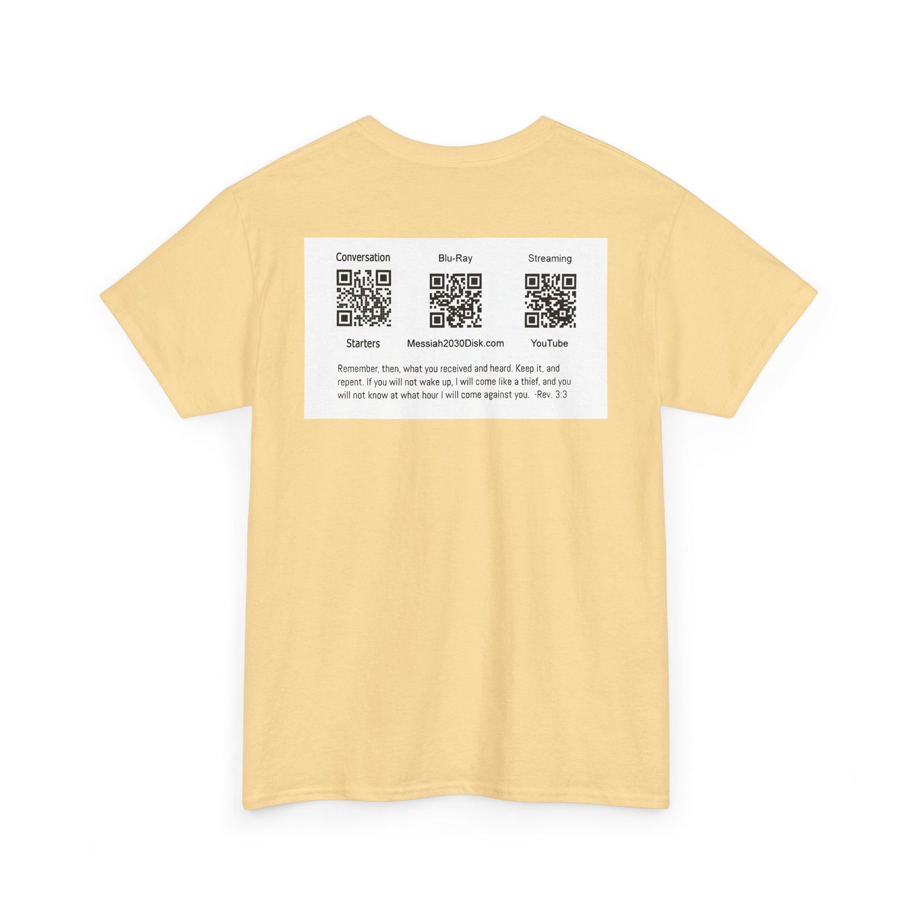 Unisex Heavy Cotton Tee - Christ 2030 Vintage Graphic Tee with QR Codes