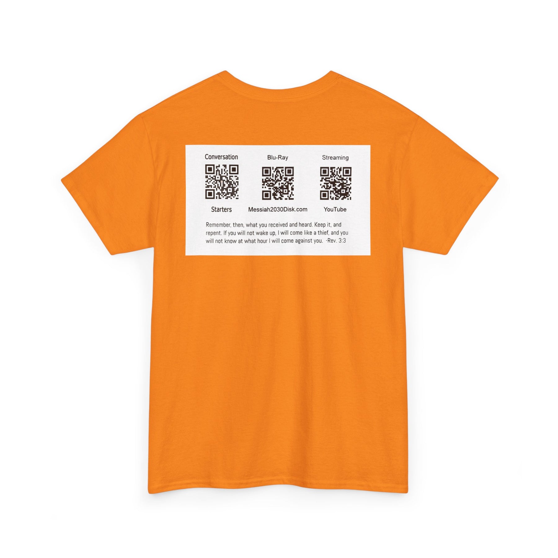 Unisex Heavy Cotton Tee - Christ 2030 Vintage Graphic Tee with QR Codes