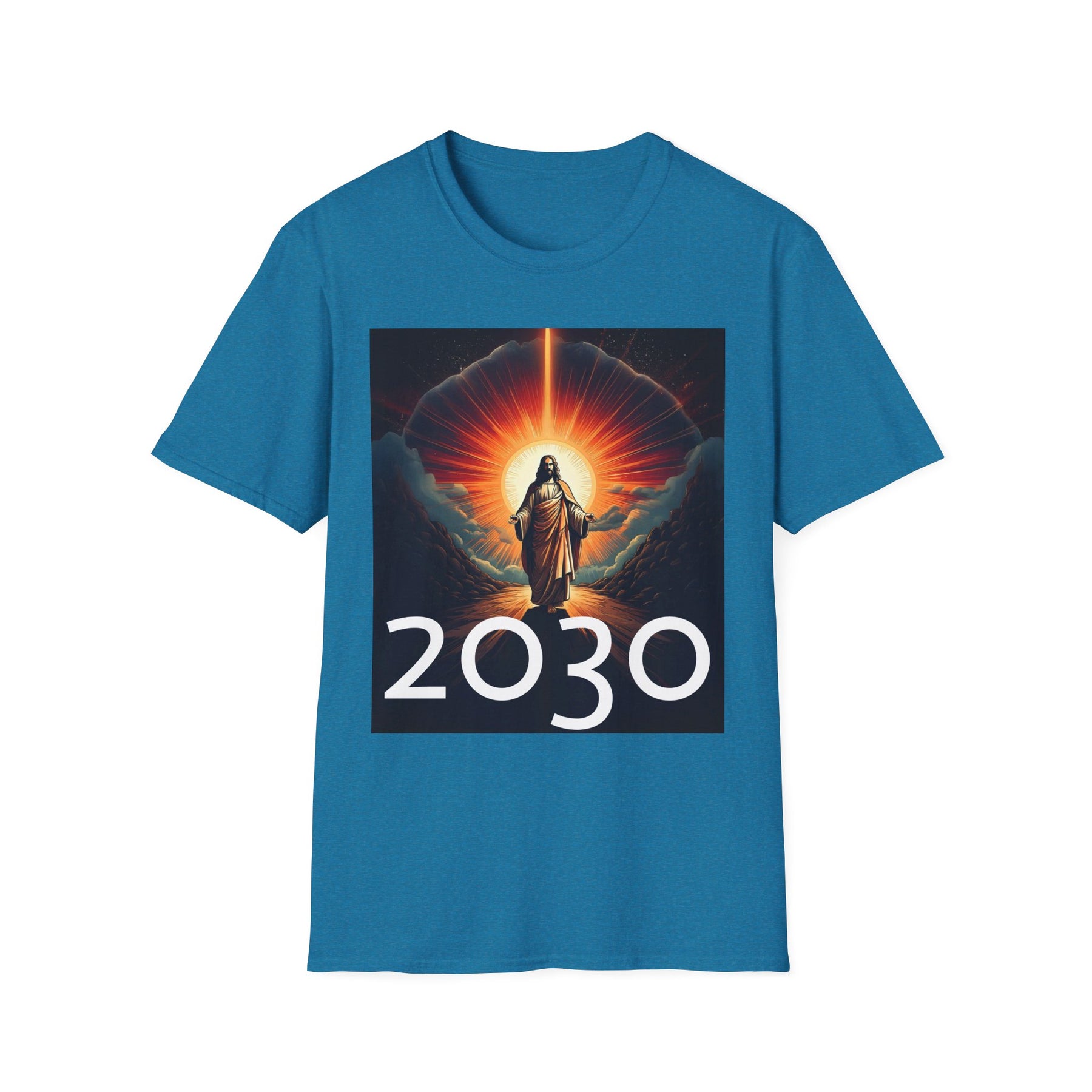 Inspirational Unisex Softstyle T-Shirt - '2030' Jesus Graphic Design