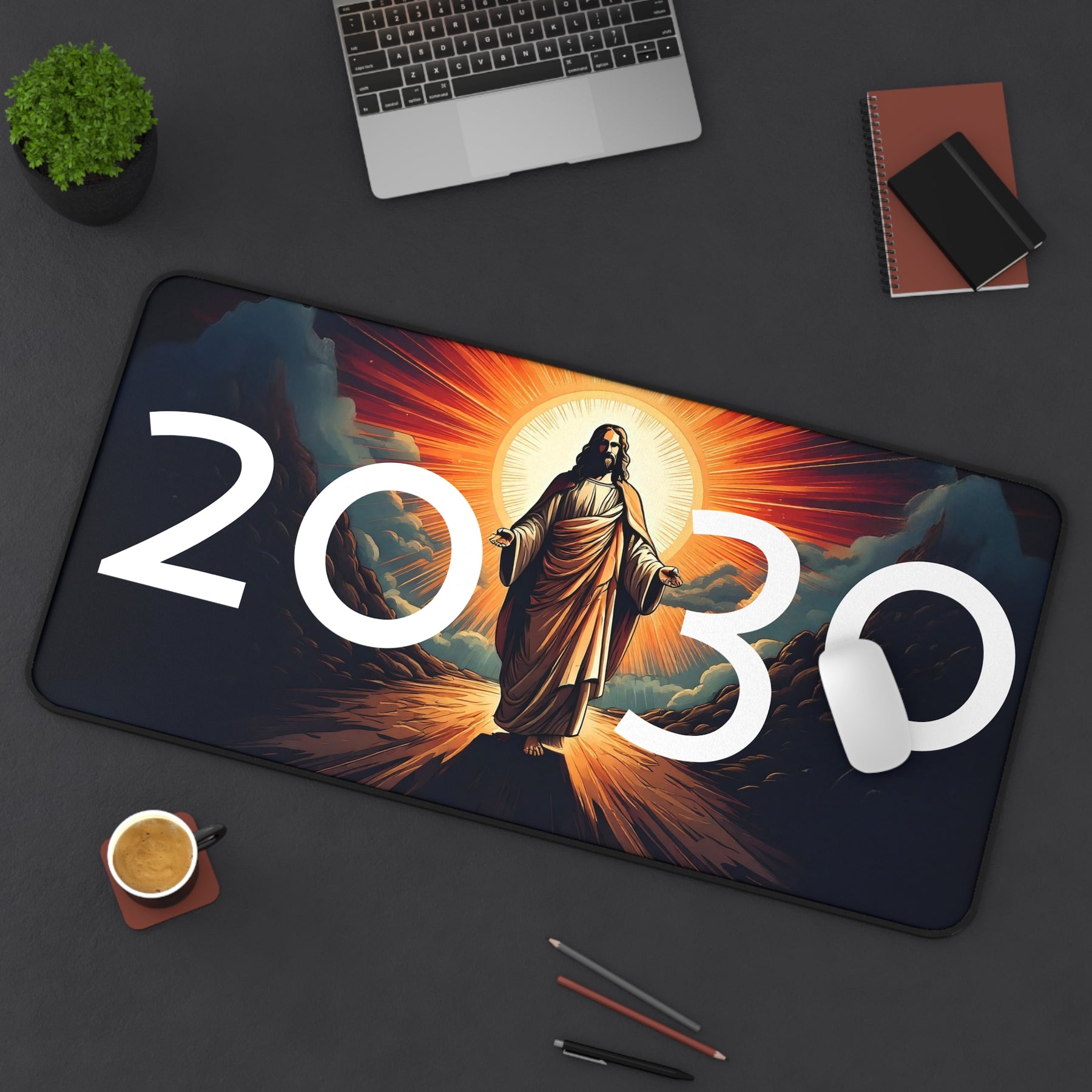 Inspirational Desk Mat with '2030' Design - Perfect for Home Office & Motivational Gift