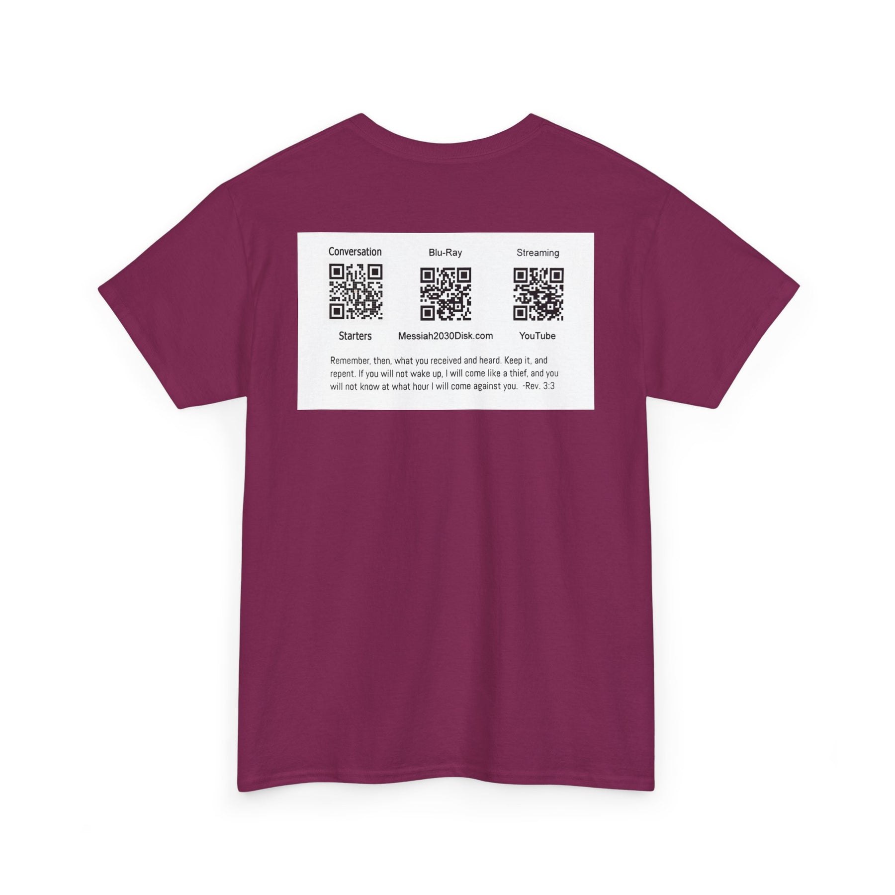 Unisex Heavy Cotton Tee - Christ 2030 Vintage Graphic Tee with QR Codes