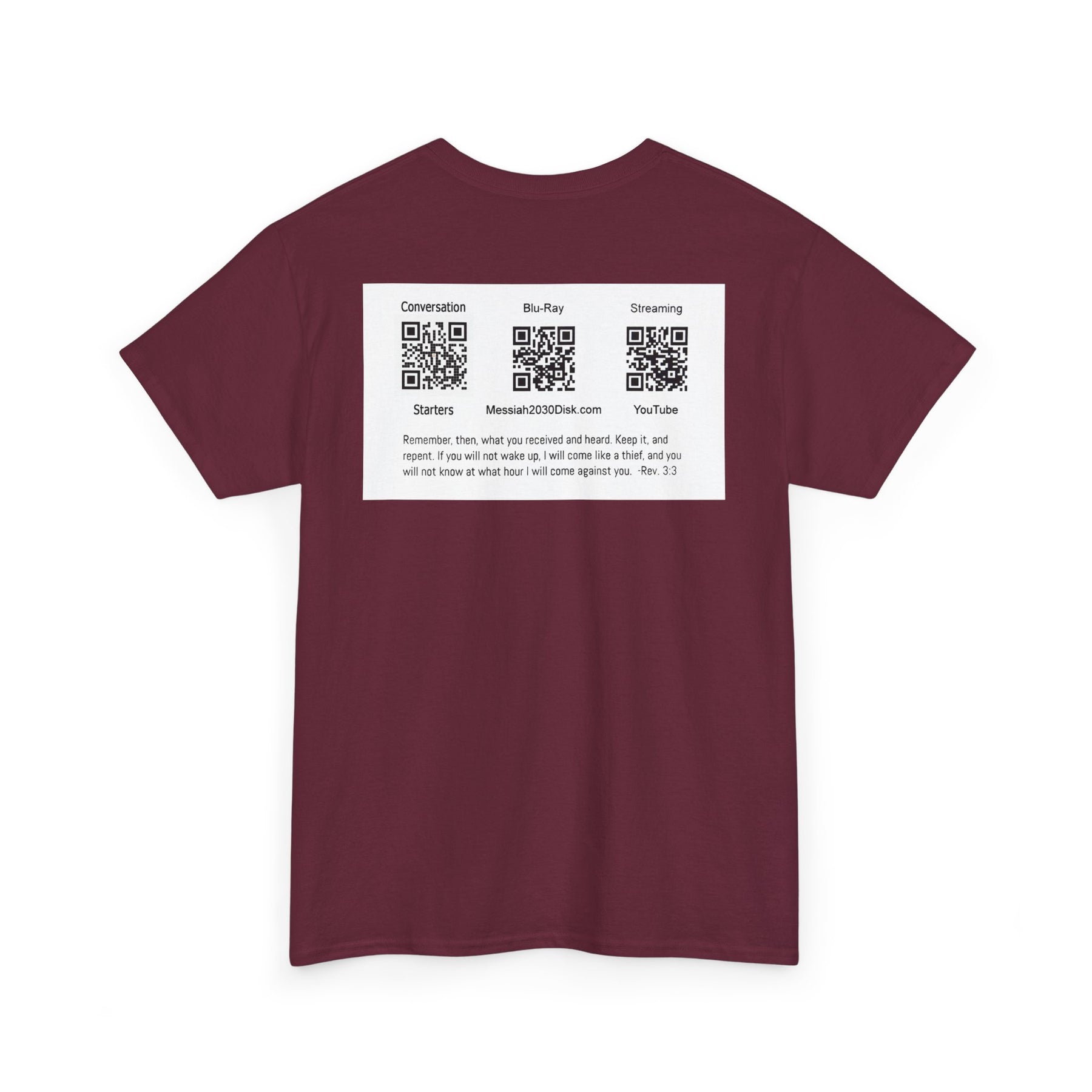 Unisex Heavy Cotton Tee - Christ 2030 Vintage Graphic Tee with QR Codes