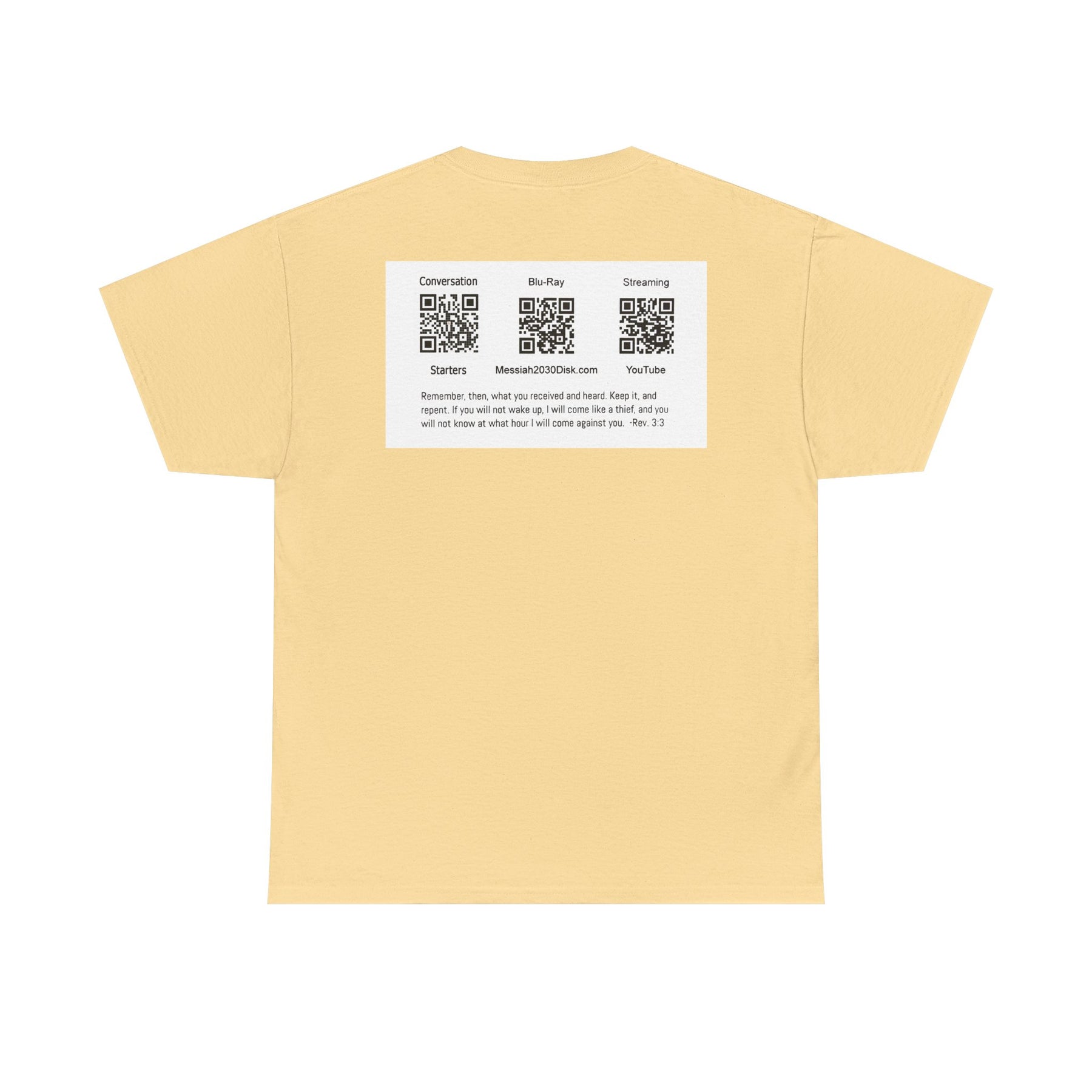 Unisex Heavy Cotton Tee - Christ 2030 Vintage Graphic Tee with QR Codes
