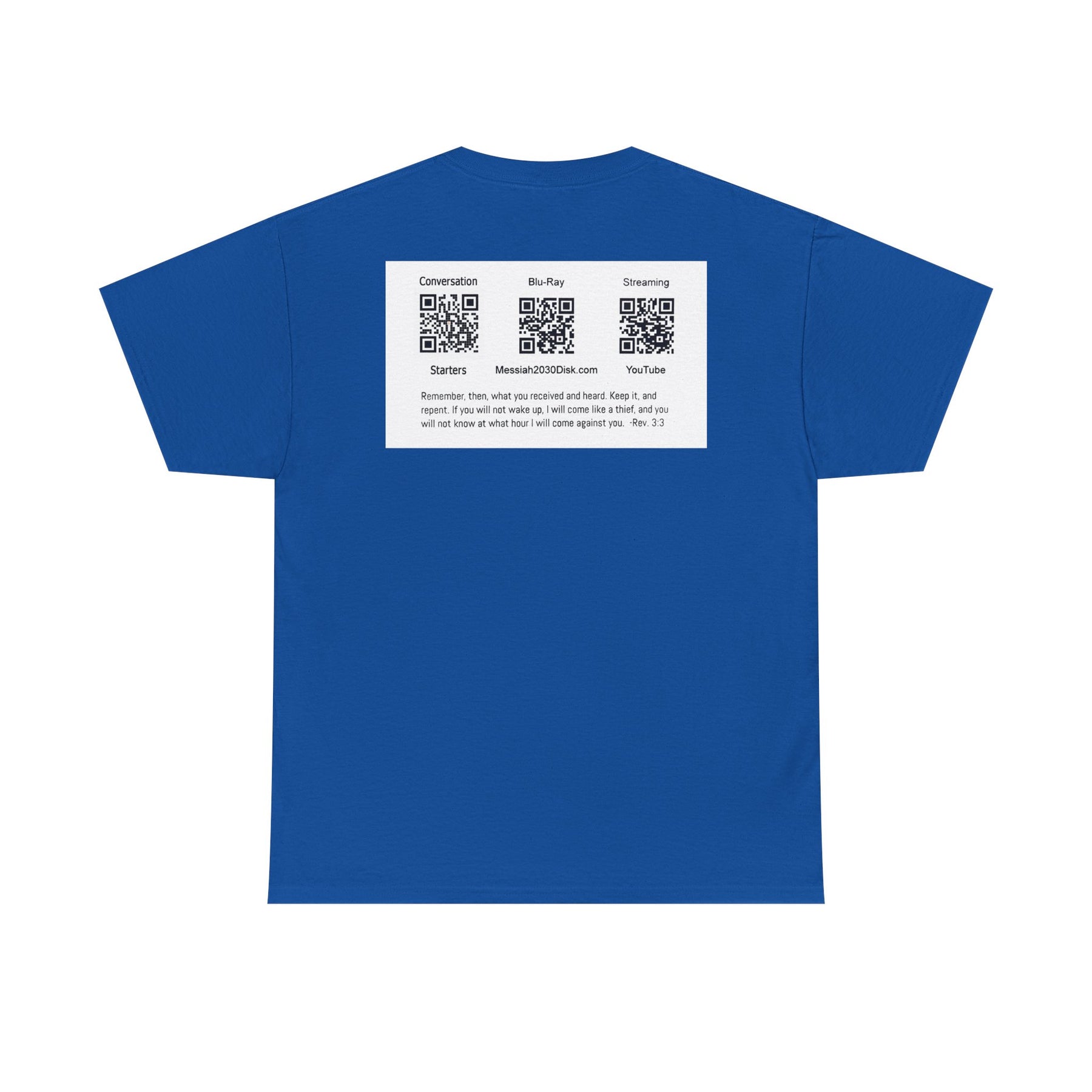 Unisex Heavy Cotton Tee - Christ 2030 Vintage Graphic Tee with QR Codes