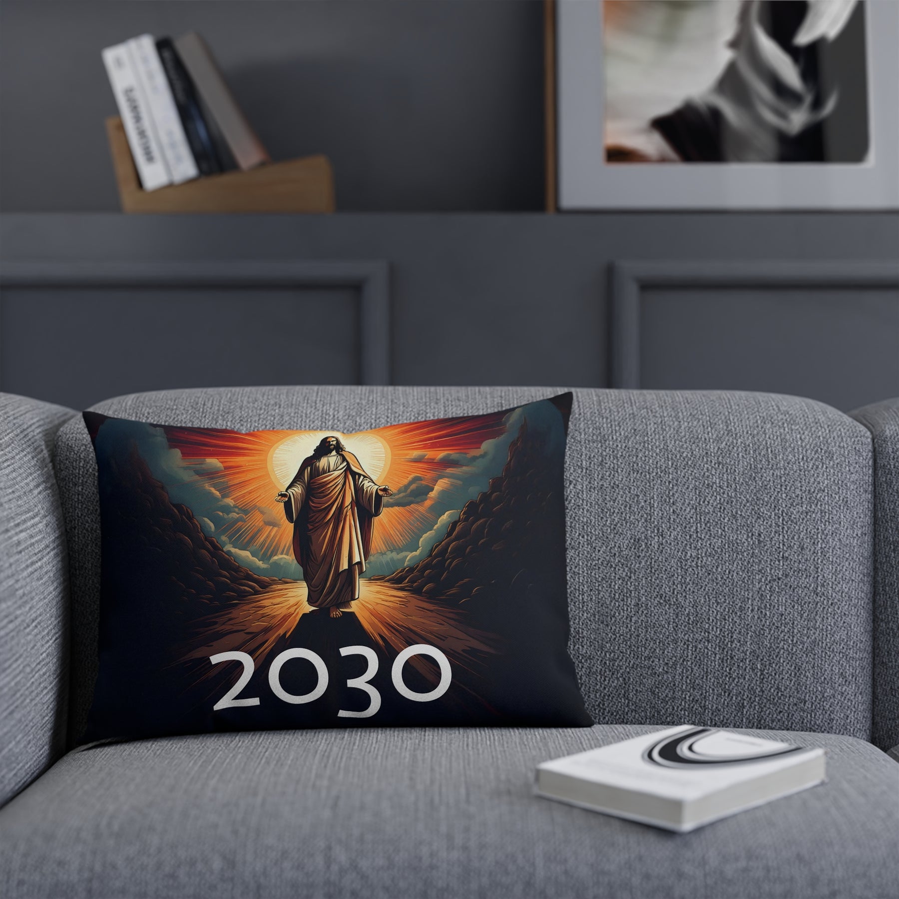 Inspirational Jesus Cushion with 2030 Design - Perfect for Home Decor & Spiritual Gifts