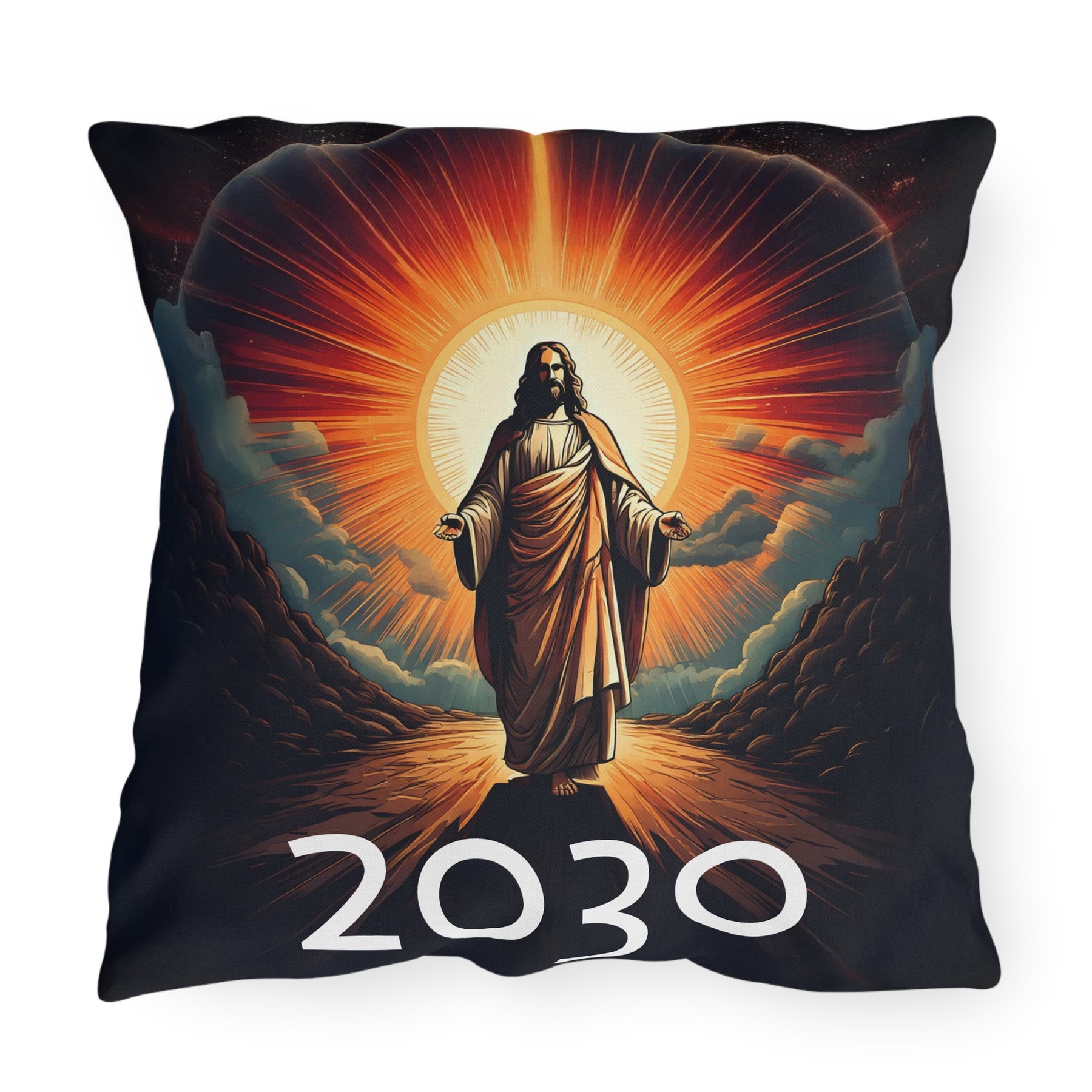 Inspirational Jesus Outdoor Pillow - 2030 Vision