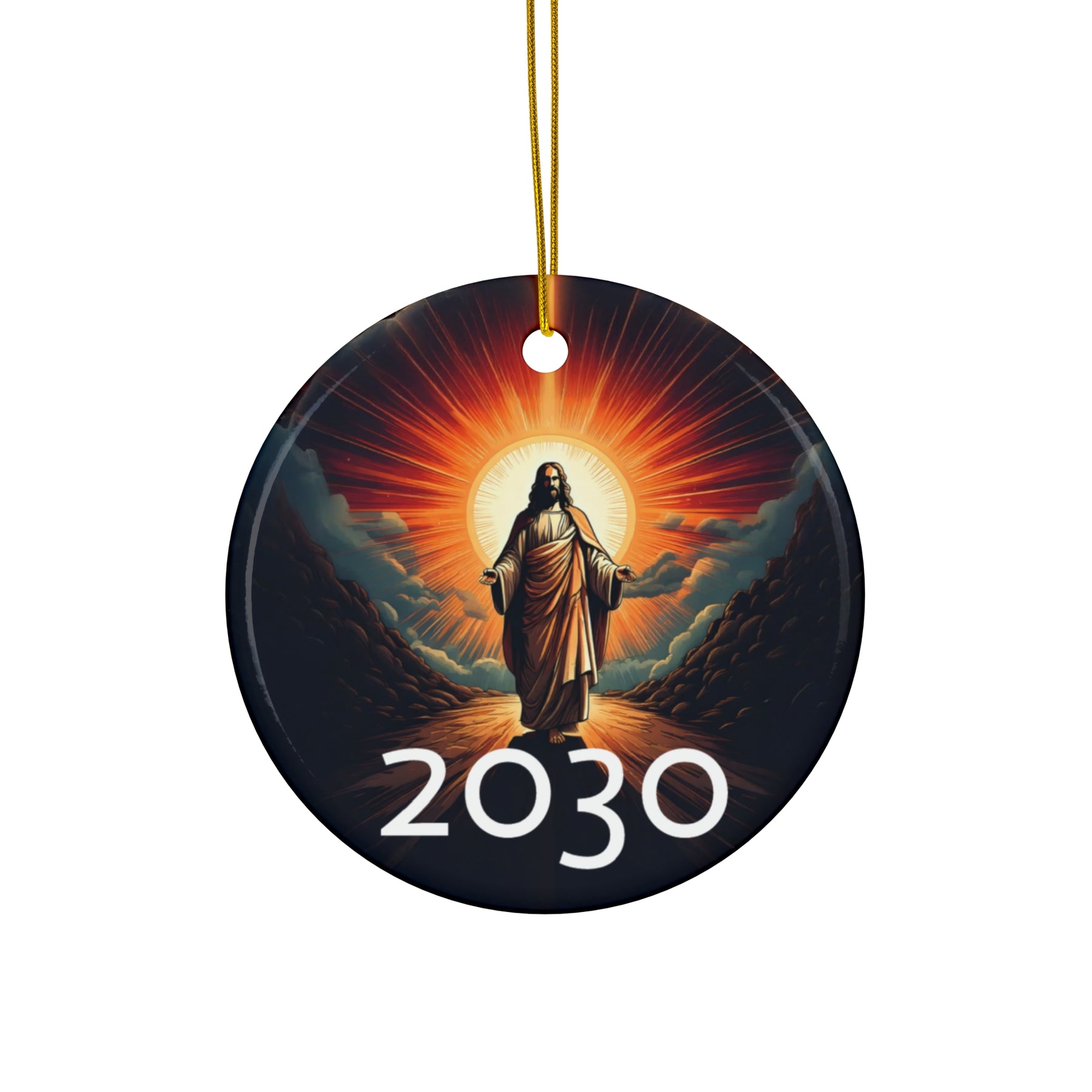 Spiritual Ceramic Ornament - 2030 Star Shape - Inspirational Holiday Decor